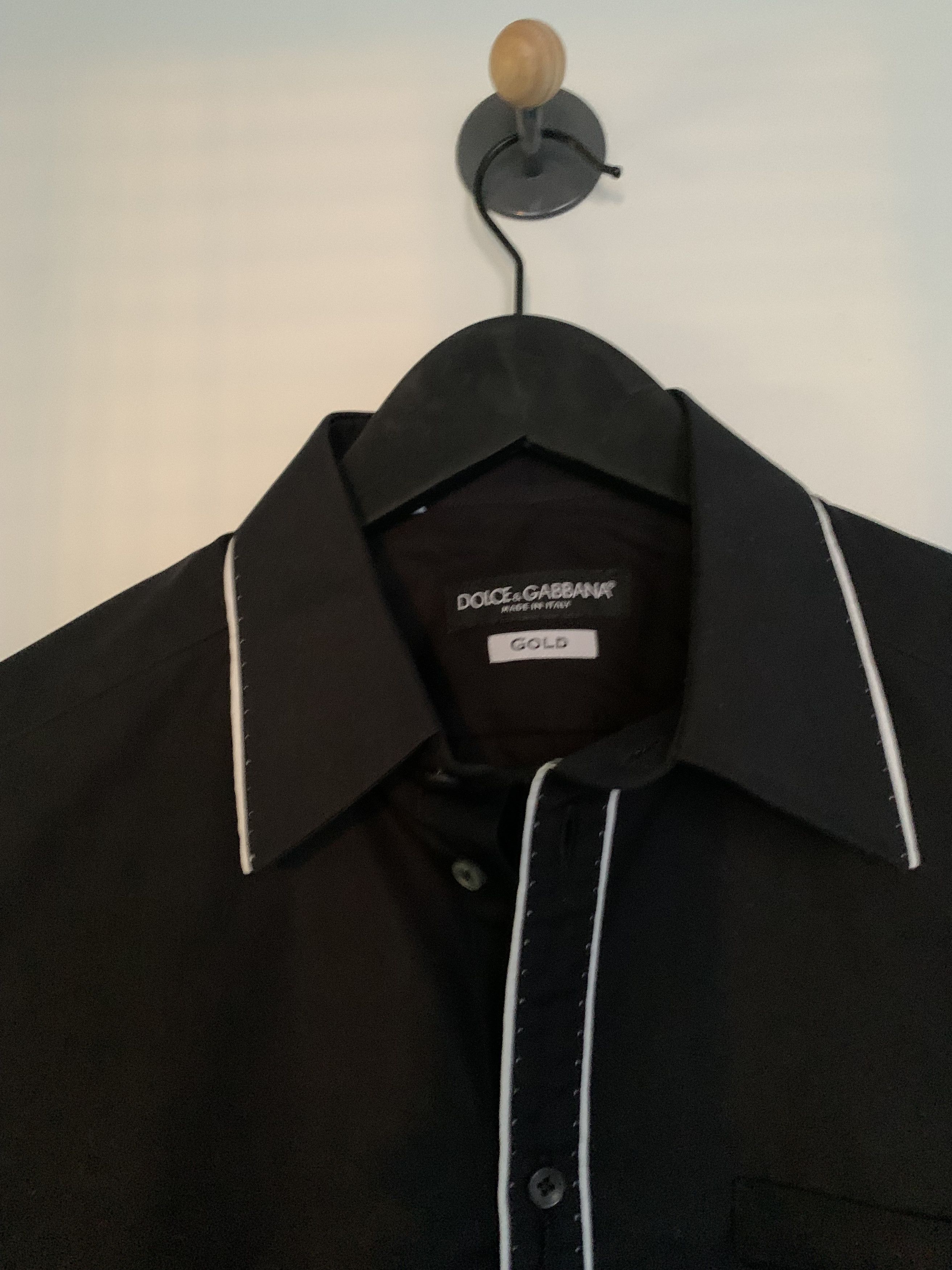 Dolce & Gabbana Dolce & Gabbana Contrast-piping short-sleeved cotton shirt Size US S / EU 44-46 / 1 - 2 Thumbnail