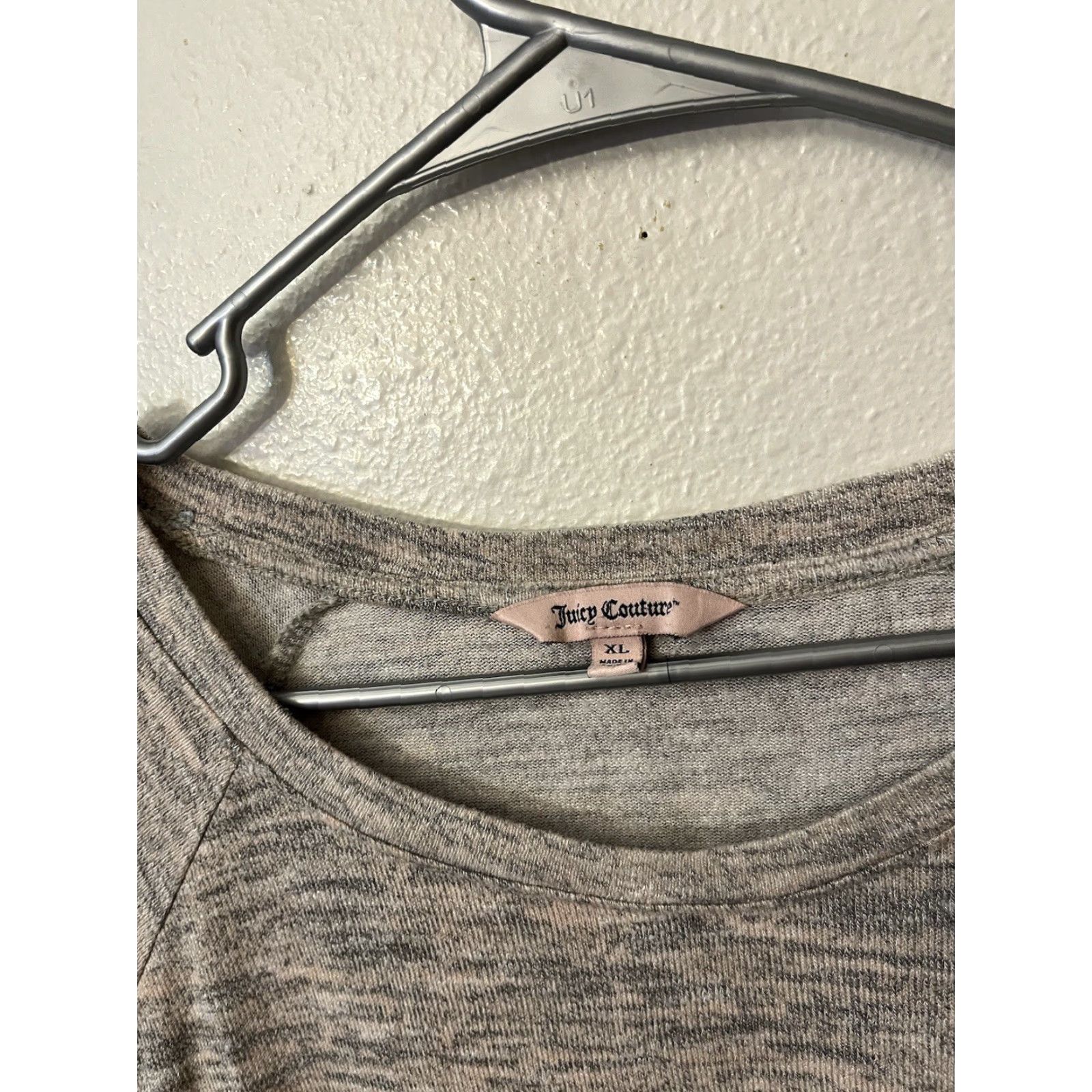 Juicy Couture Juicy Couture Knit Pullover Shirt Long Sleeve Heathered Gray Knot Front Top XL Womens Regular Size Size XL / US 12-14 / IT 48-50 - 2 Thumbnail