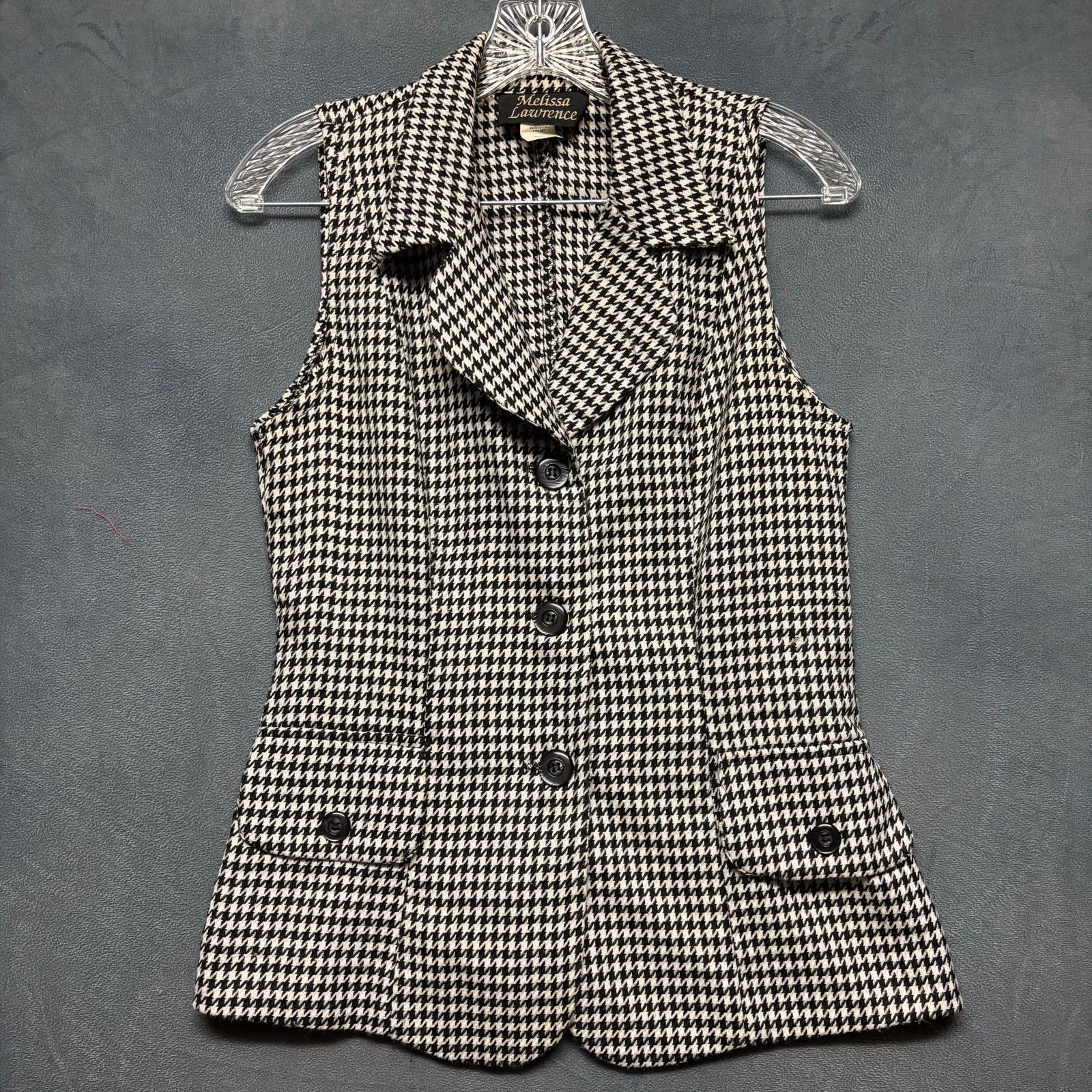 Other Vintage Melissa Lawrence Houndstooth Pantsuit Vest Set Size M / US 6-8 / IT 42-44 - 2 Thumbnail