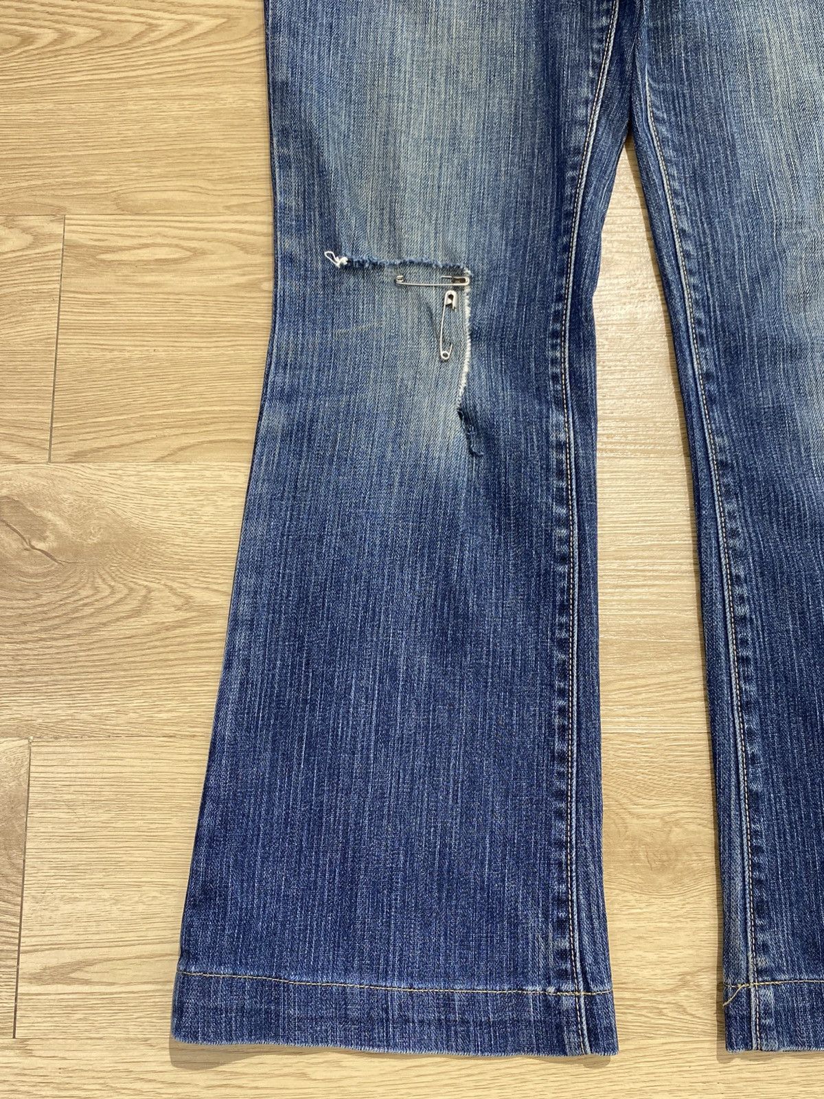 Gap GAP Blue Wash Style Ribbed Flare Jeans Size US 30 / EU 46 - 7 Thumbnail