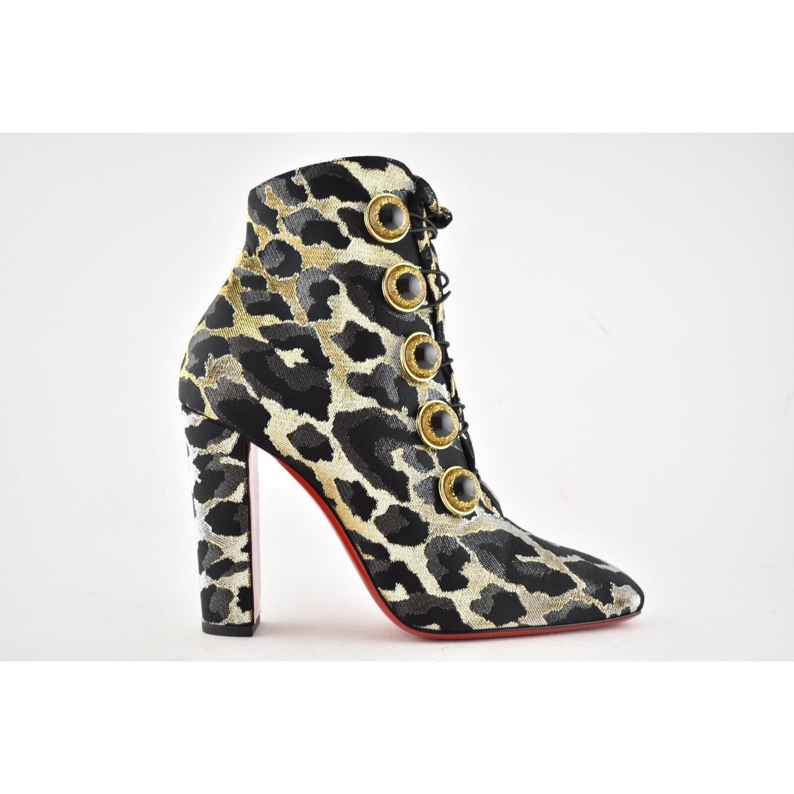 Christian Louboutin Christian Louboutin Lady See 100 Black Gold Lurex Feline Size US 7 / IT 37 - 2 Thumbnail