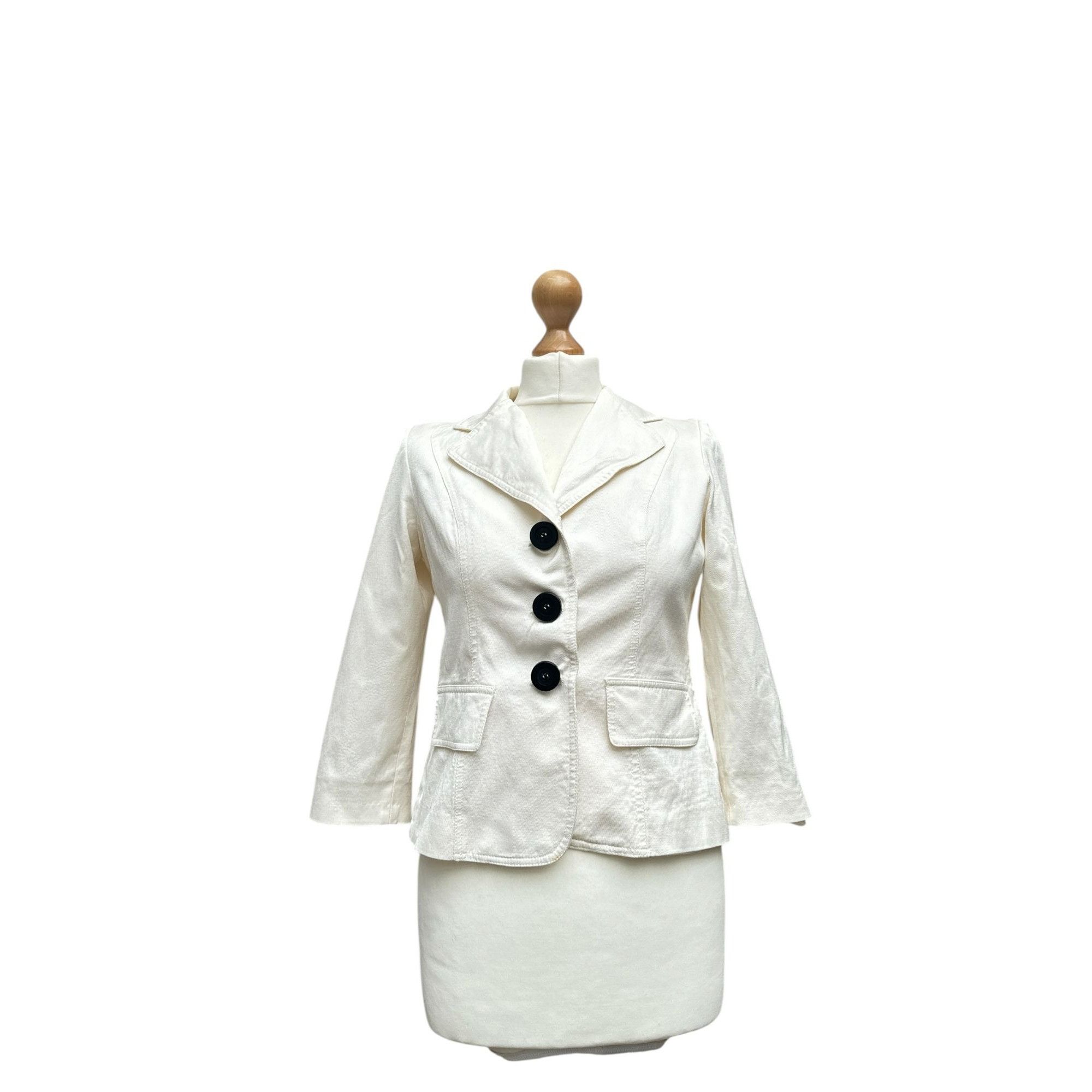 Alexander McQueen 1990s White Blazer Jacket Size M / US 6-8 / IT 42-44 - 1 Thumbnail