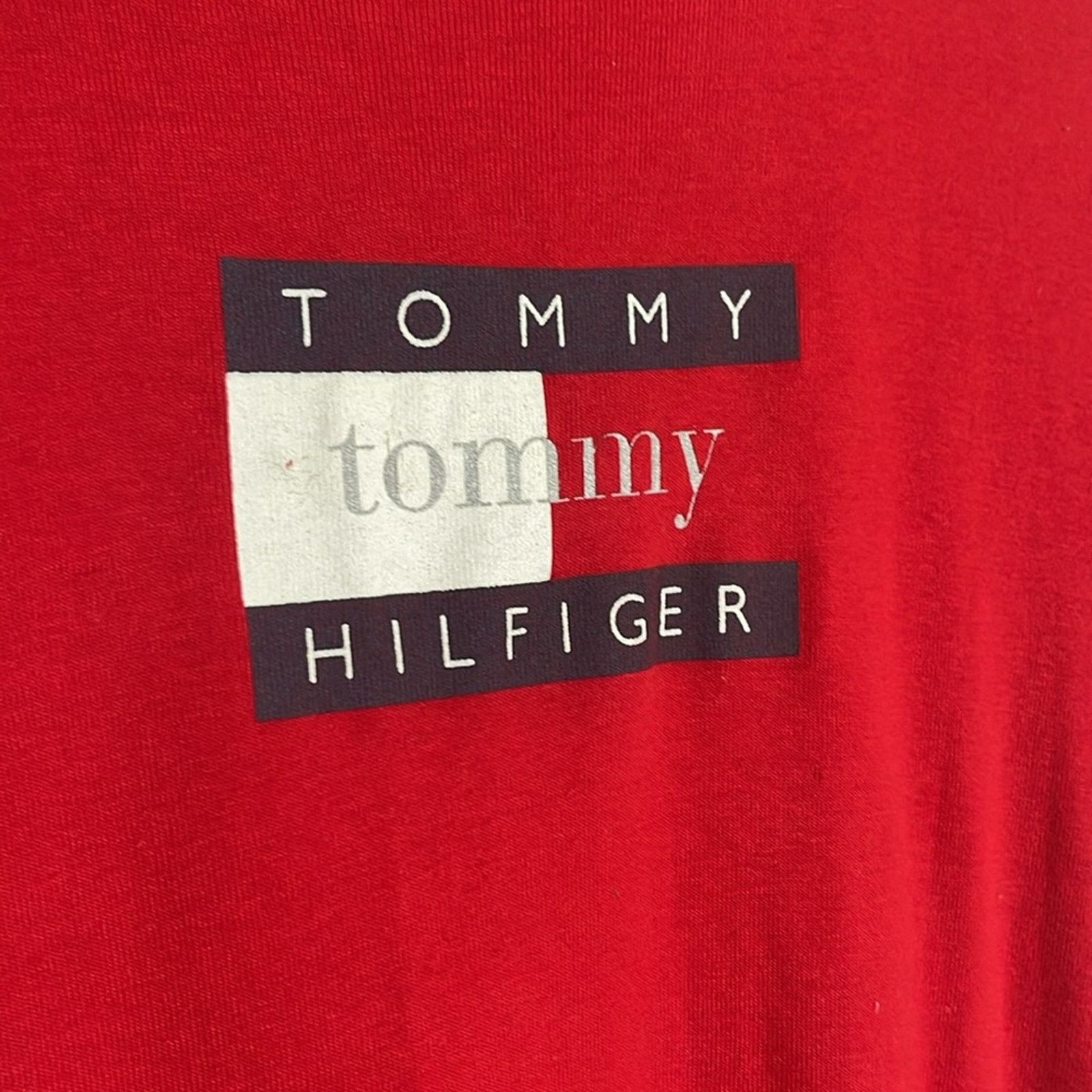 Tommy Hilfiger Vintage90s Tommy Hilfiger Flag Logo Mini Shirt Dress Size L / US 10 / IT 46 - 5 Thumbnail