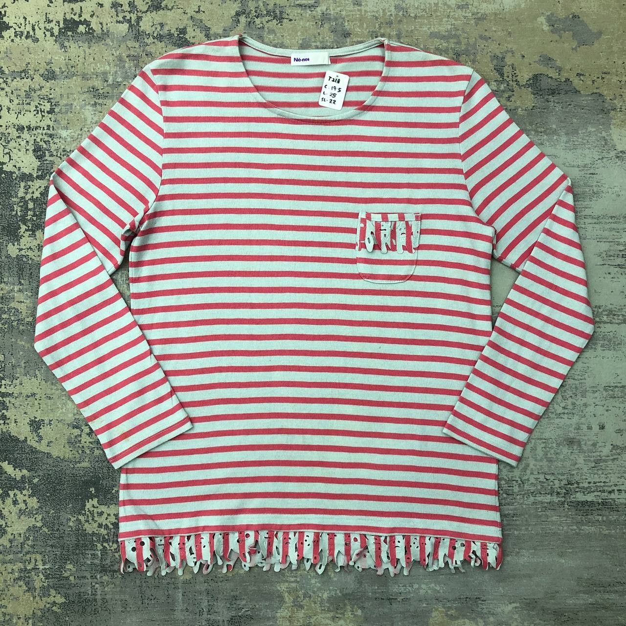 Issey Miyake × Ne-Net T218 NE-NET BY ISSEY STRIPED TEE Size L / US 10 / IT 46 - 1 Thumbnail