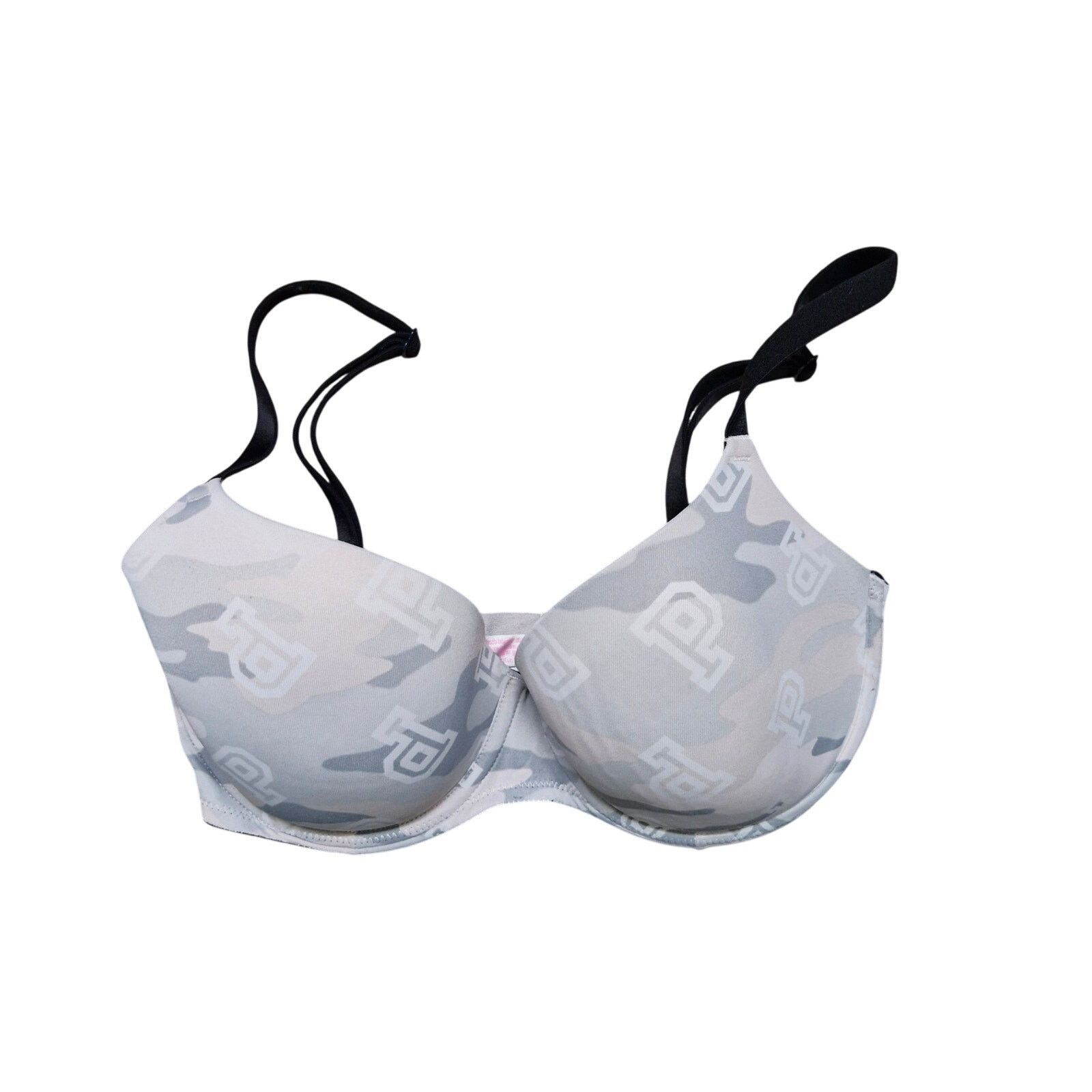 Pink Victoria’s Secret PINK Logo Bra Women’s Gray 32DD Size ONE SIZE - 1 Thumbnail