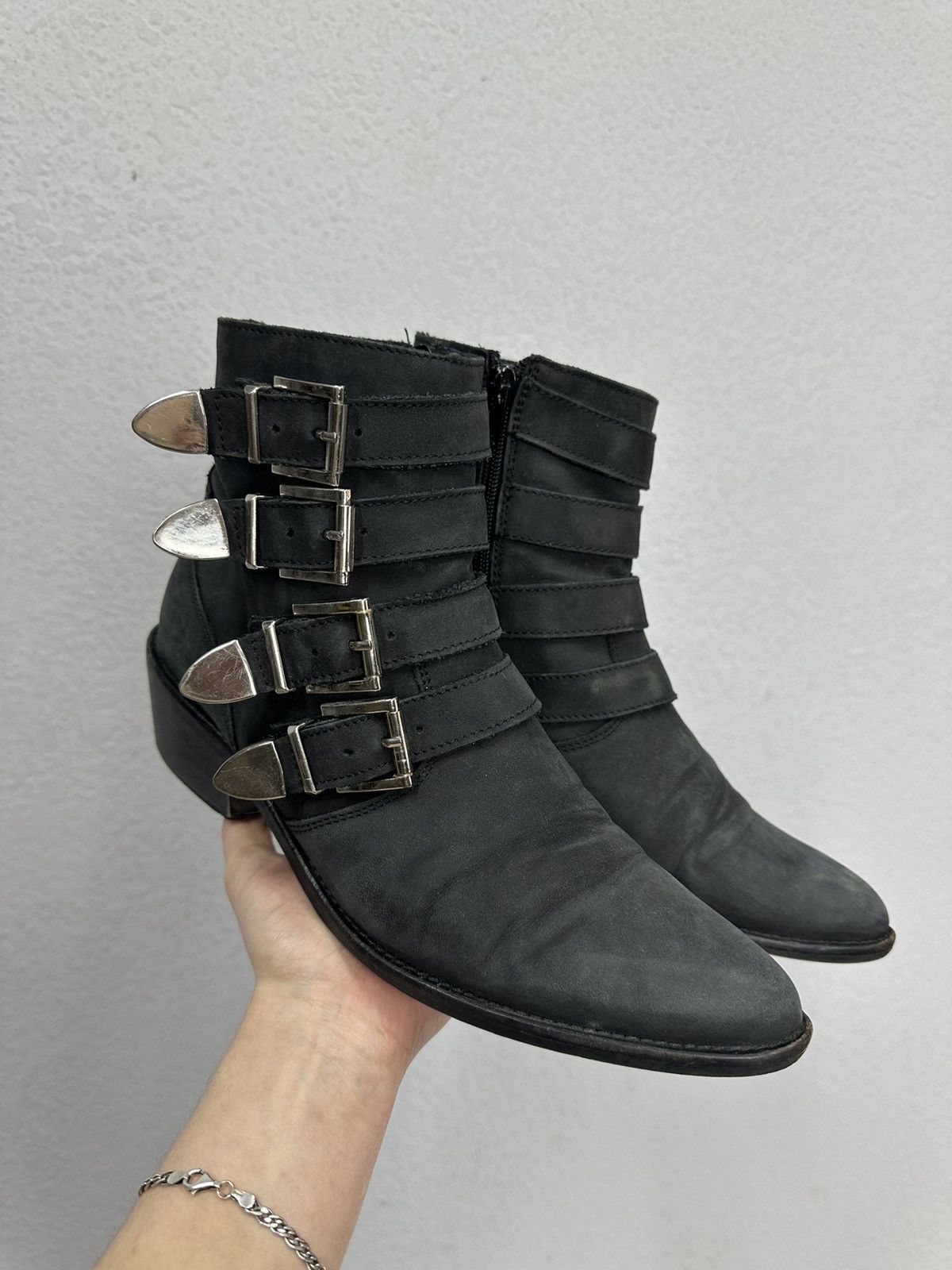 Hedi Slimane Vintage Avantgarde Boots Leather Y2k AS 98 Ankle Heels Japan Size US 8 / EU 41 - 2 Thumbnail