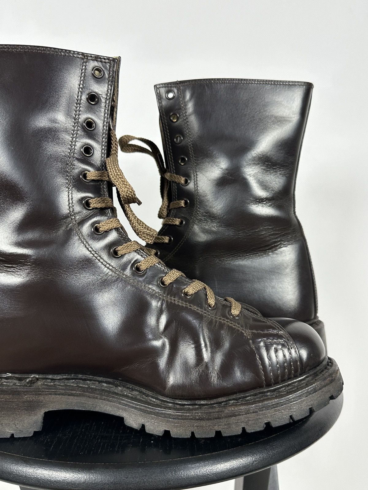Vintage Vintage Italy Army Paratrooper Combat Brown Leather Boots Size US 9 / EU 42 - 18 Thumbnail