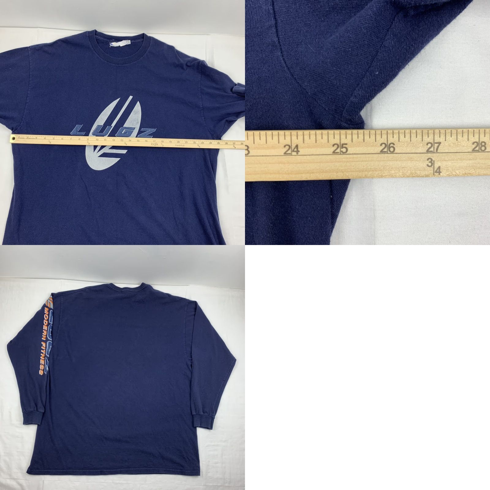 Lugz VINTAGE Lugz Shirt Adult 2XL Navy Blue 90s Y2K Streetwear Mens Long Sleeve Crew Neck Size US XXL / EU 58 / 5 - 8 Thumbnail