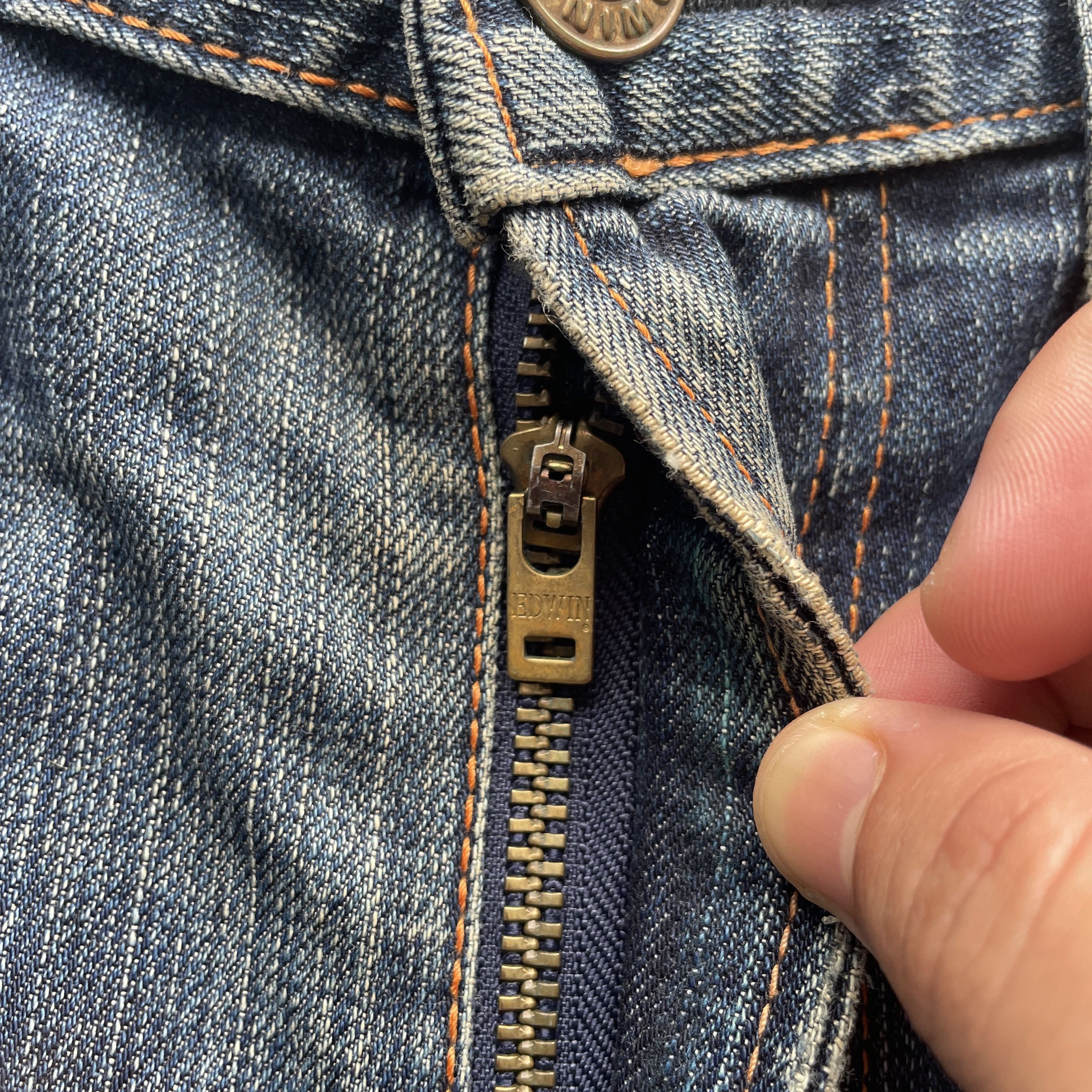 Edwin × Japanese Brand VINTAGE EDWIN JEANS FADED DENIM DISTRESSED PANTS W39x26.5 Size US 39 - 7 Thumbnail