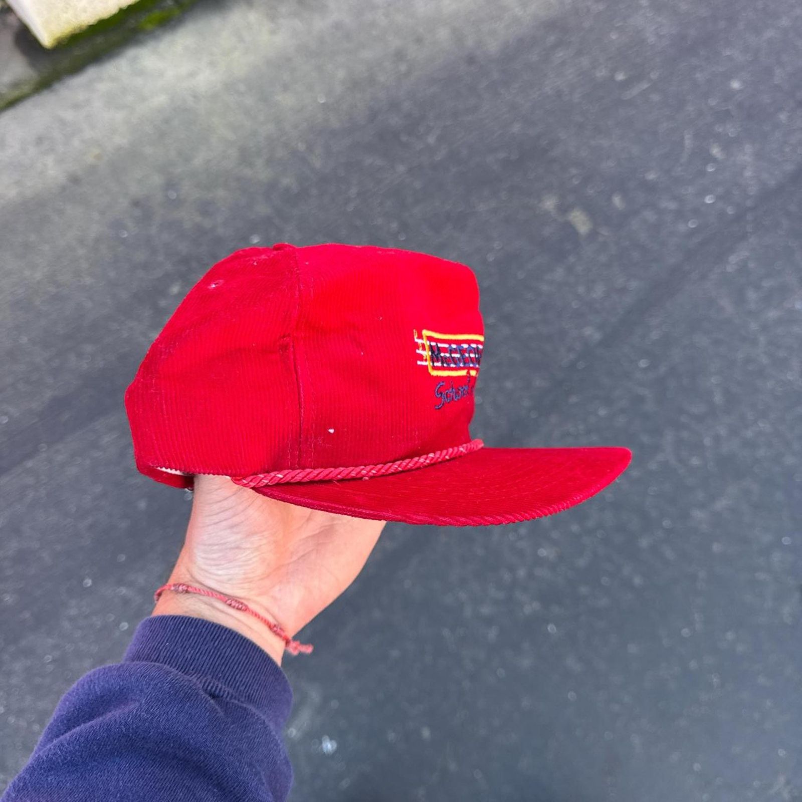 Vintage Vintage 90s McGeorge Red Corduroy Rope Snapback Size ONE SIZE - 2 Thumbnail