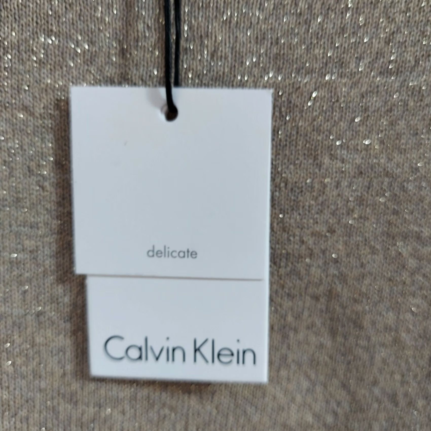 Calvin Klein Calvin Klein Womens Knit Metallic Bell Sleeves Sweater Medium Tan Pullover New Size M / US 6-8 / IT 42-44 - 4 Thumbnail