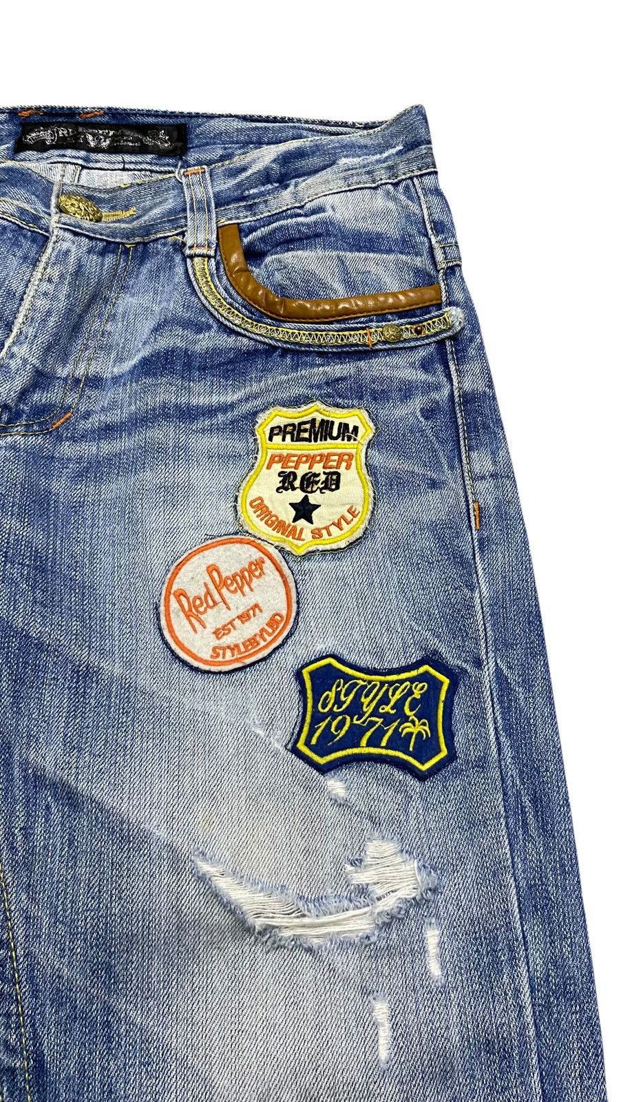 Japanese Brand Rare Vintage Japanese Brand Red Pepper Flared Jeans 1990s Size US 30 / EU 46 - 4 Thumbnail