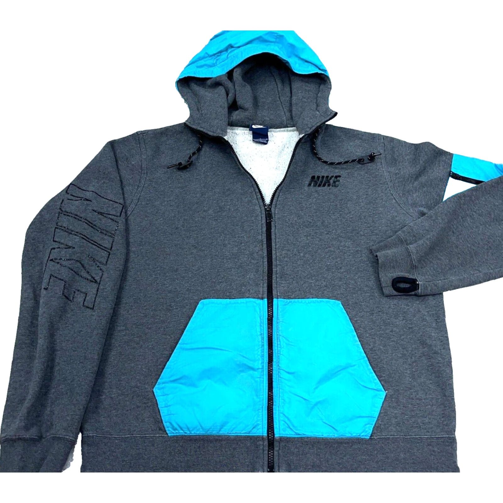 Nike Nike Hoodie Men L Gray Blue Full Zip Sweatshirt Jacket Logo Zipper Sports 90s Style Womens? Size US L / EU 52-54 / 3 - 2 Thumbnail