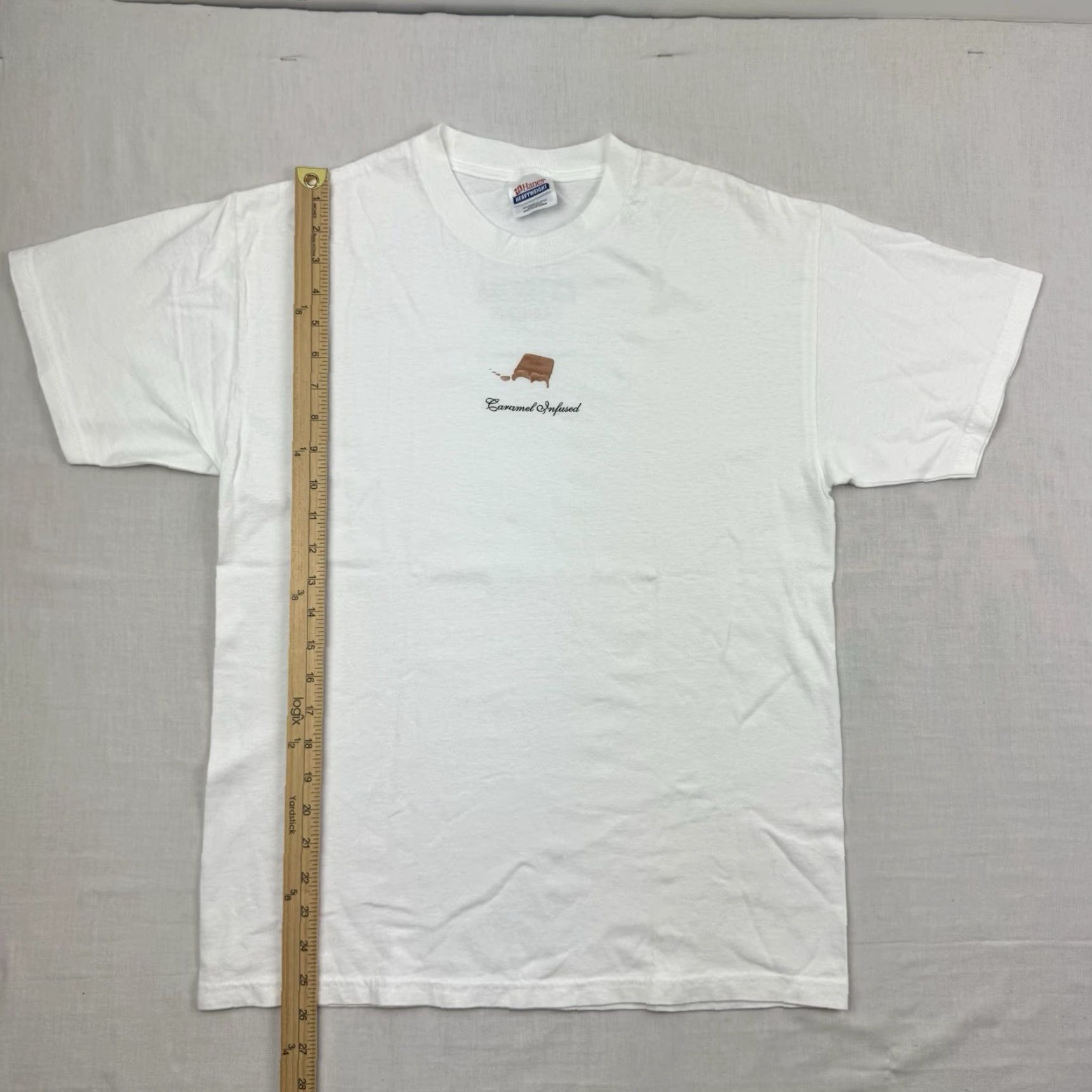 Hanes VINTAGE Hanes T-Shirt Adult Medium White Crew Neck Short Sleeve 90s Y2K Promotion Vodka Caramel Infused Vodka Vintage Promotional T Shirt Mens Size US M / EU 48-50 / 2 - 6 Thumbnail