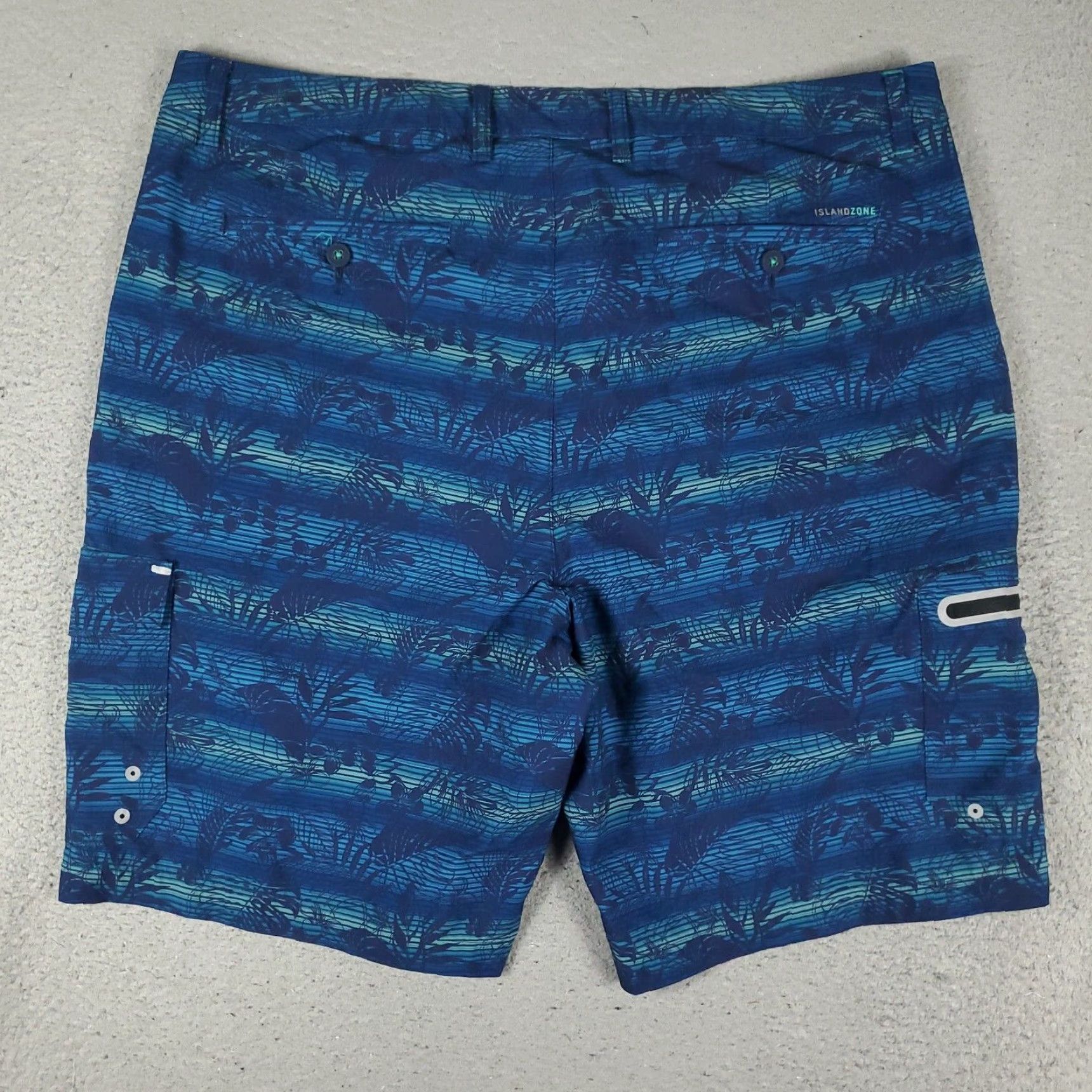 Tommy Bahama Tommy Bahama Shorts Mens 2XL Blue Striped Tropical Beach Board Swim Trunks Size US 39 - 7 Thumbnail