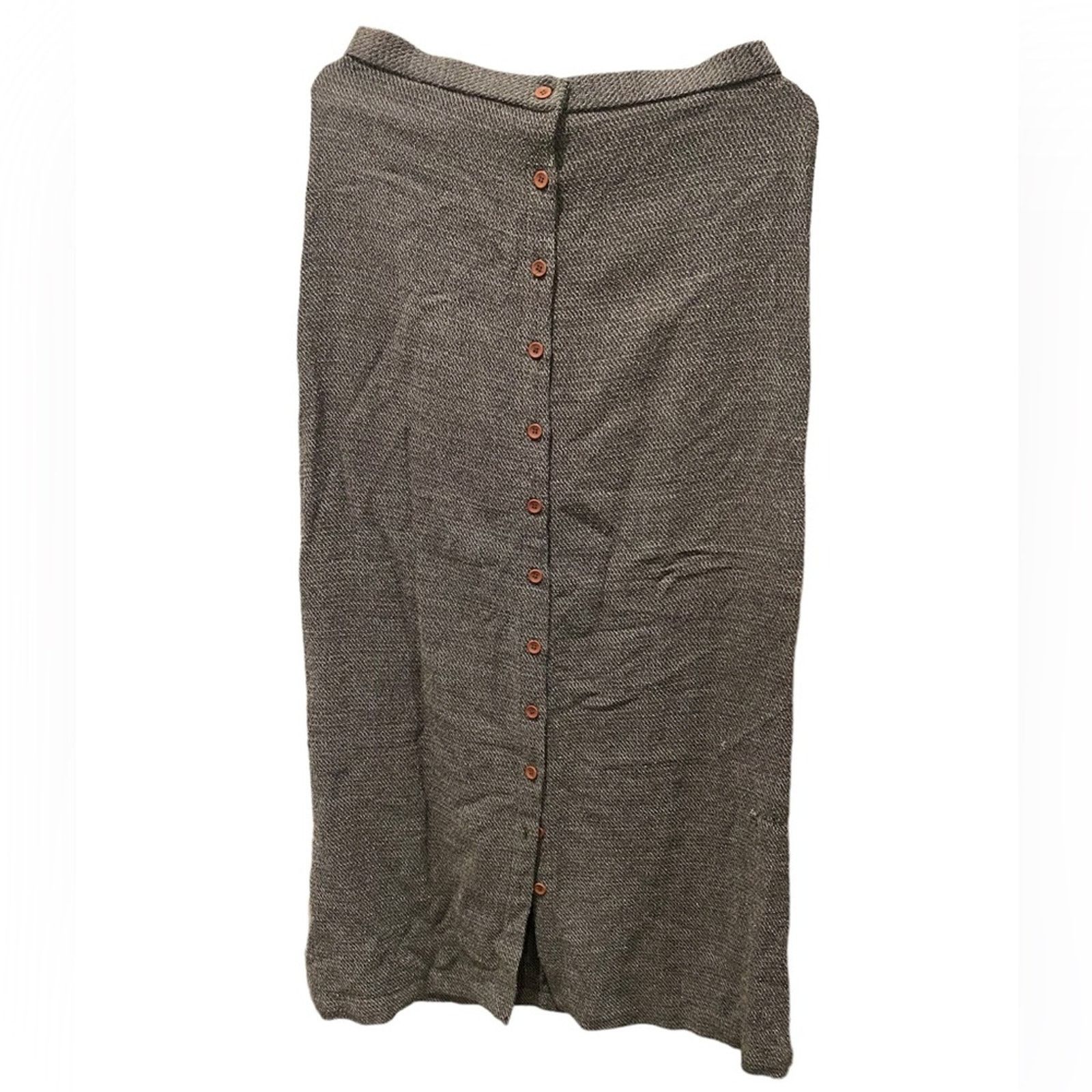 Eileen Fisher Eileen Fisher MIDI Button Down Skirt Gray Small Size 27" / US 4 / IT 40 - 1 Thumbnail