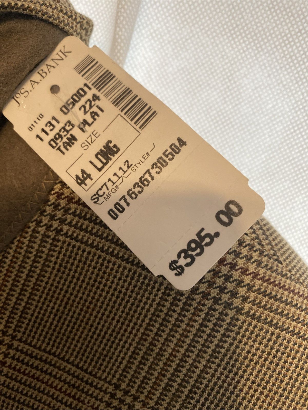 Jos. A. Bank Jos.A.Bank Tan Plaid Blazer 44L Size 44L - 2 Thumbnail
