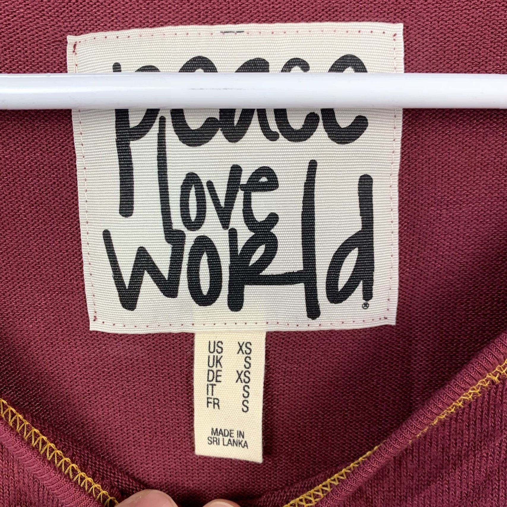 Vintage VINTAGE Peace Love World I Love Game Day Burgundy Raglan Long Sleeve Top Women's XS Size XS / US 0-2 / IT 36-38 - 3 Thumbnail