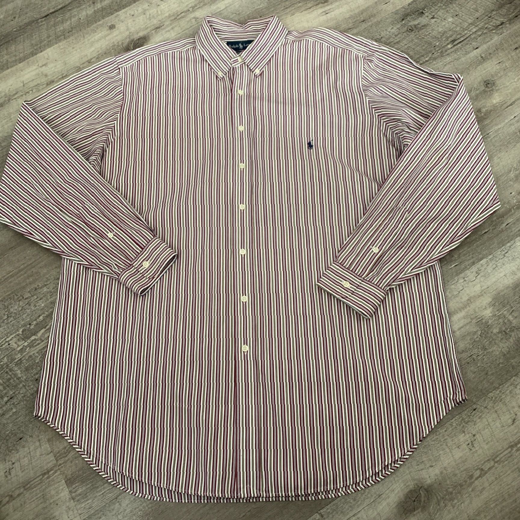 Ralph Lauren Ralph Lauren Shirt Mens XLT Red Striped Classic Fit Long Sleeve Button-Up Size US XL / EU 56 / 4 - 2 Thumbnail