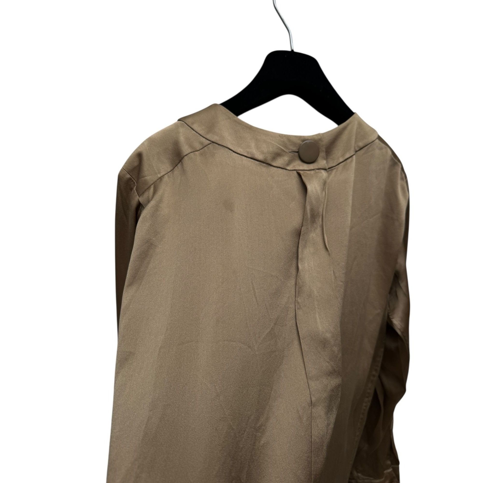 Yves Saint Laurent Gold Silk Long-Sleeve Top Size S / US 4 / IT 40 - 6 Thumbnail
