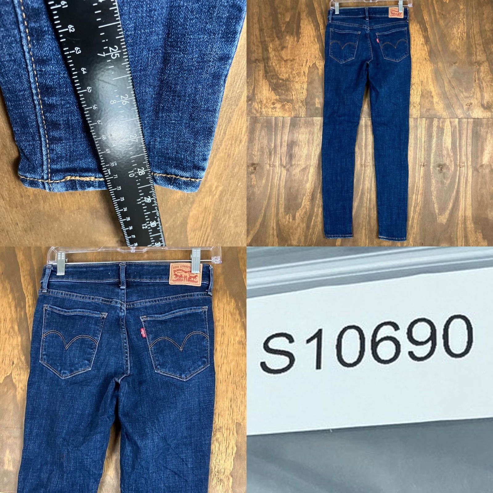 Levi's Levis 711 Womens Jeans Blue Denim Mid Rise Distressed Skinny Stretch 25 Jeans Women Blue Distressed Skinny 711 Mid Rise 25 Size 42" / US 20 - 8 Thumbnail
