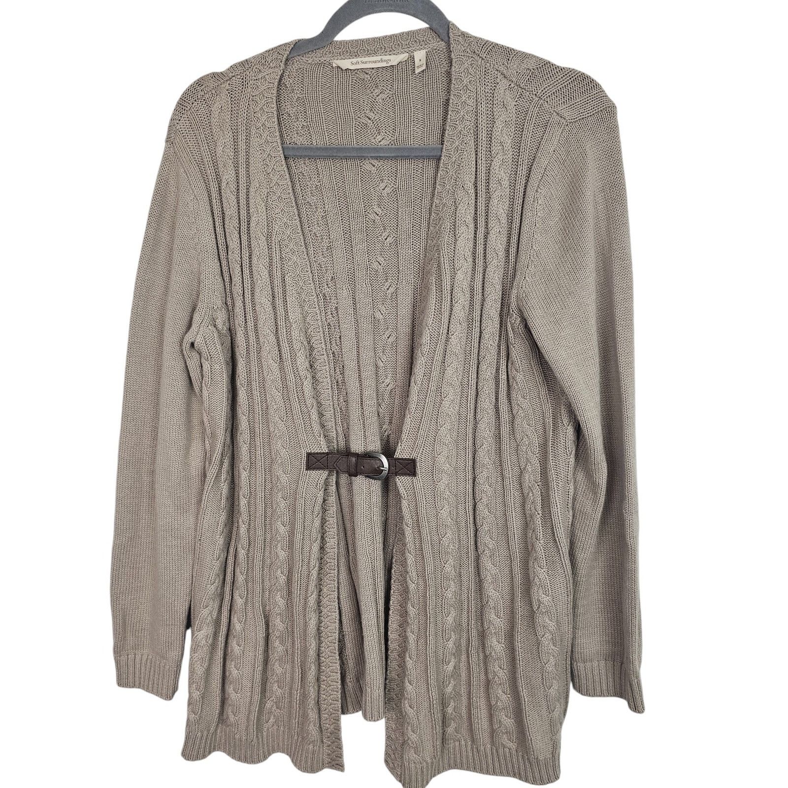 Soft Surroundings Soft Surroundings Wool Cardigan Sweater Cable Knit Rustic S Size S / US 4 / IT 40 - 1 Thumbnail