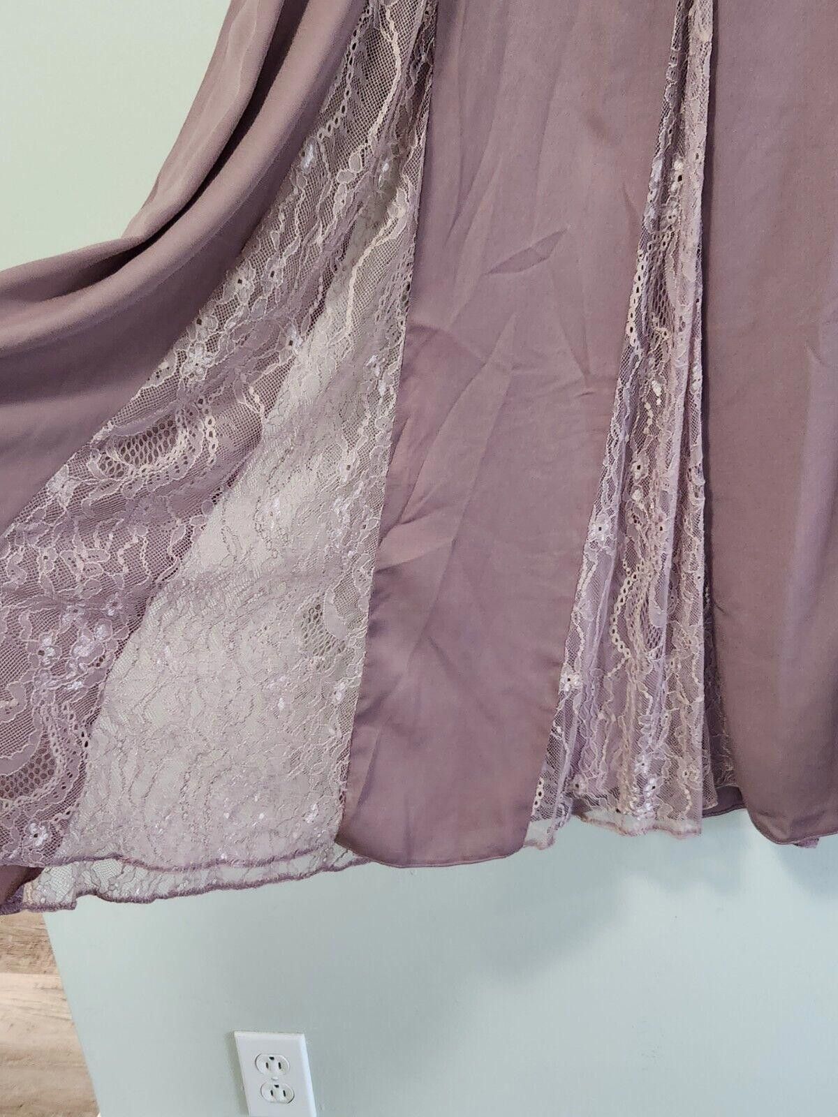 Designer Asos Curve Dress Sz 14 Mauve Formal Bridesmaid Lace Cut V Size XL / US 12-14 / IT 48-50 - 8 Thumbnail