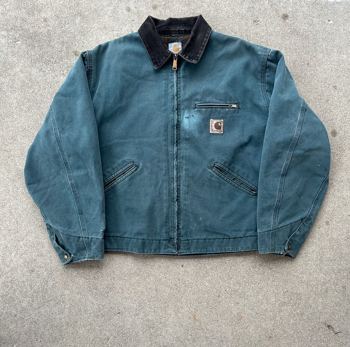 image of Vintage 90's Size XL Hunter Green Carhartt Detroit Jacket, Men's