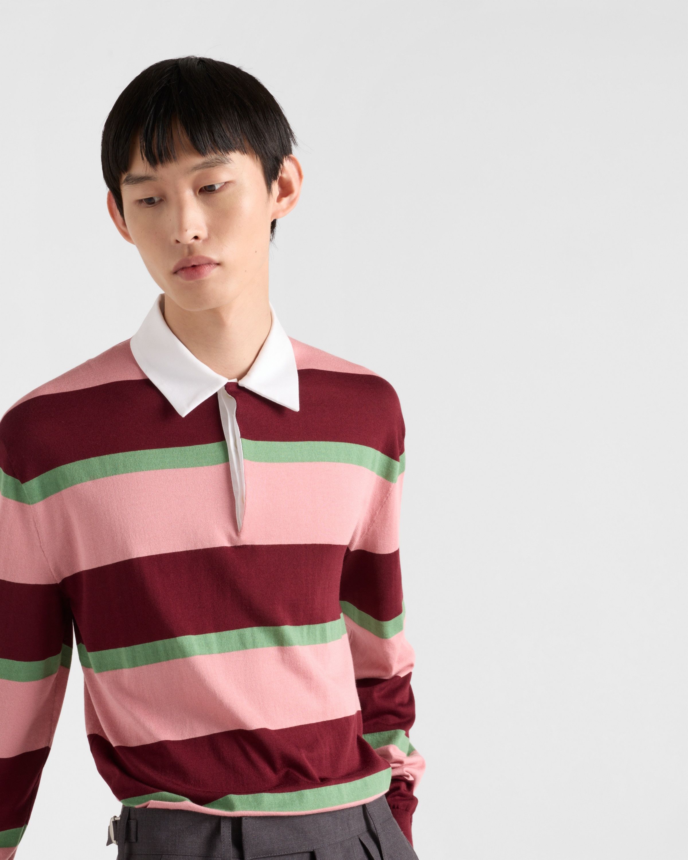 Prada o1bcso1str1025 Silk Cotton Polo Shirt in Multicolor Size US L / EU 52-54 / 3 - 5 Thumbnail