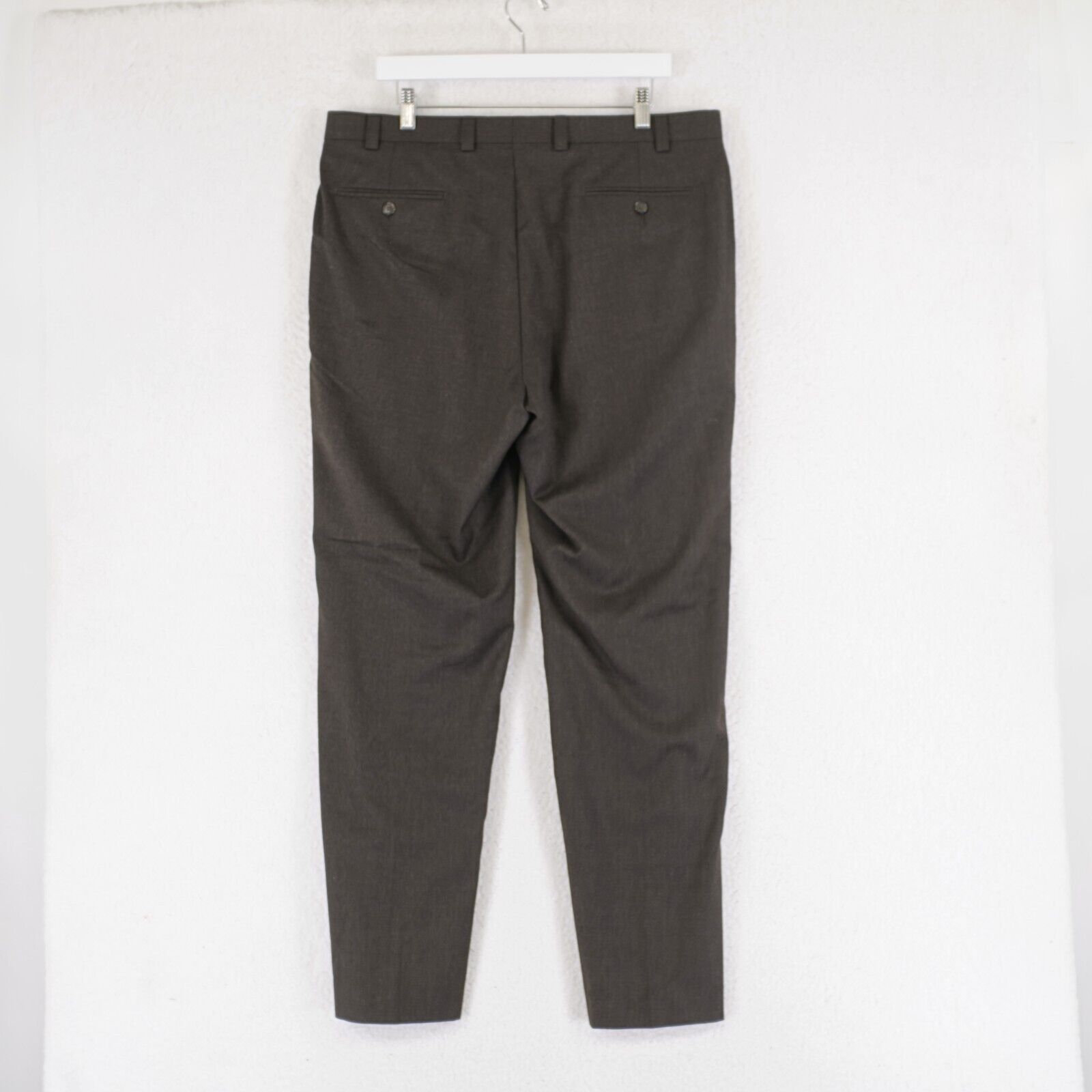 Lauren Ralph Lauren Lauren Ralph Lauren Flannel Wool Brown Flat Front Mid Rise 3 Size 38R - 3 Thumbnail