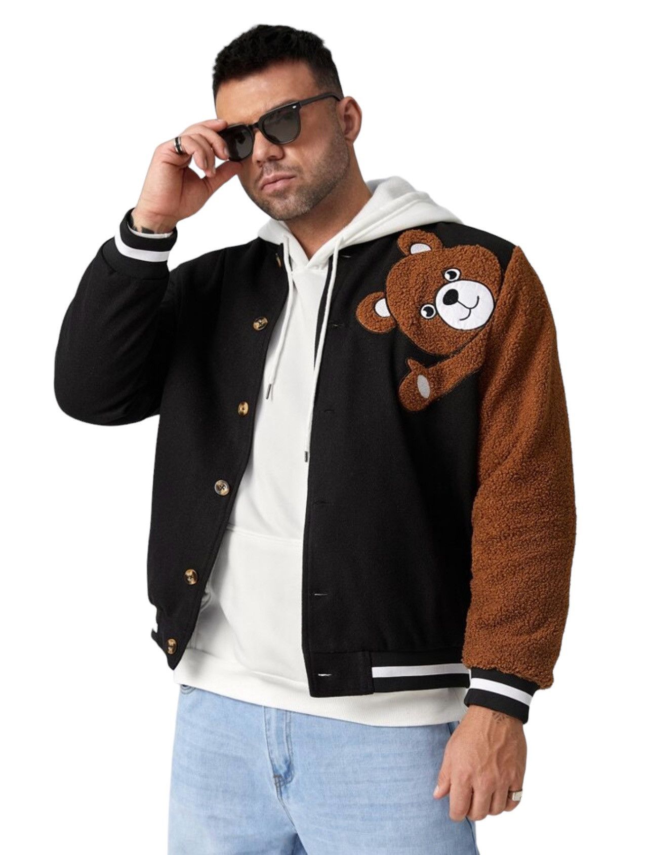 Shein Shein Men Flocking Bear Varsity Jacket Size US L / EU 52-54 / 3 - 2 Thumbnail