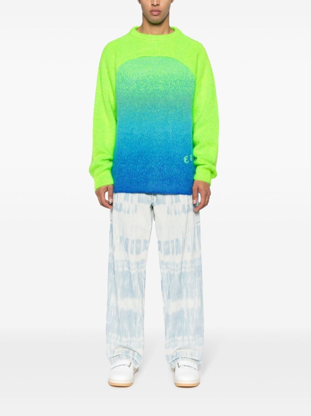 ERL o1y0125 Crewneck Sweater in Lime Green/Blue Size US S / EU 44-46 / 1 - 5 Thumbnail