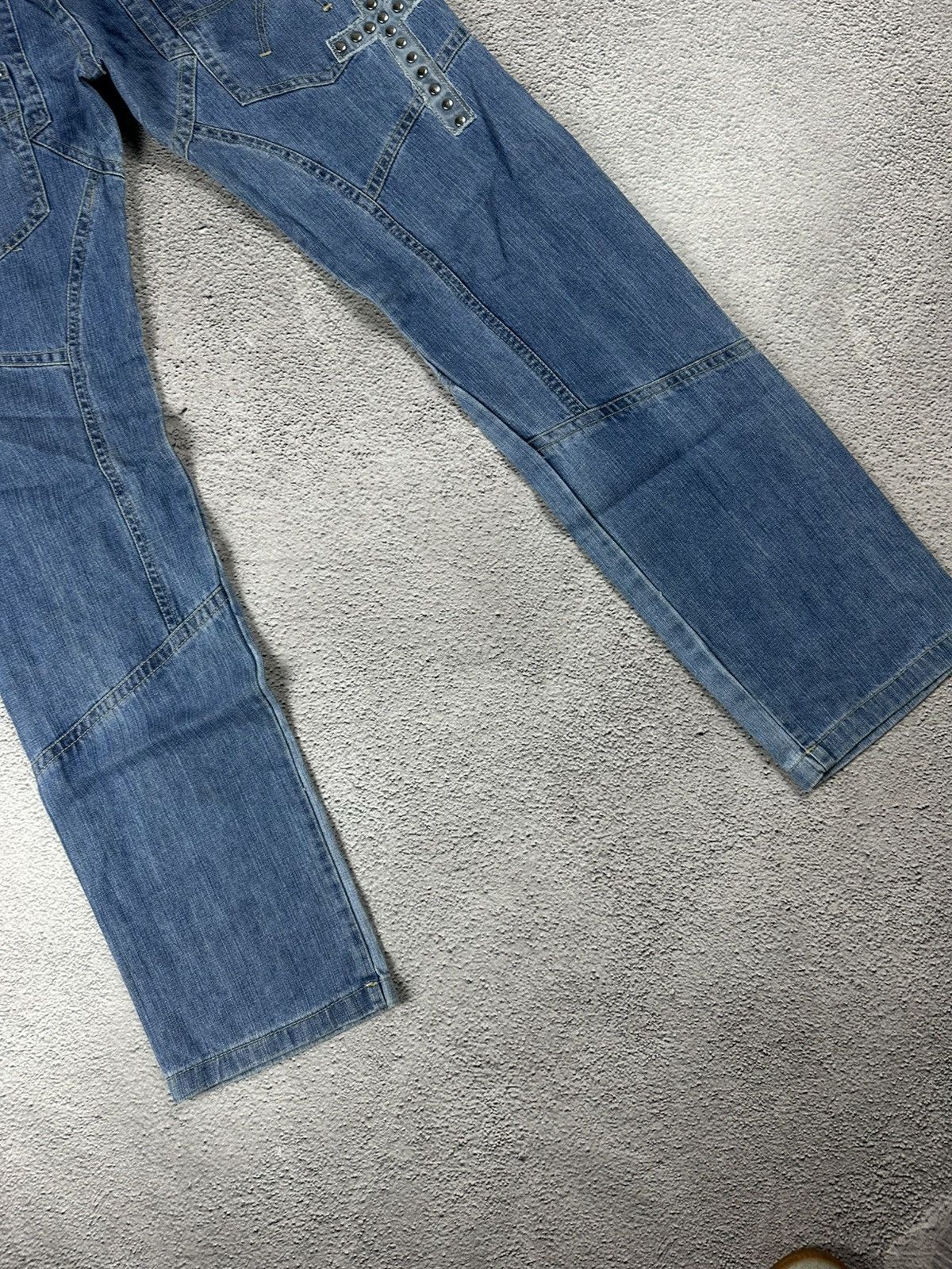 Other Y2K Cross Patchwork Denim Jeans Crashed Japan Avant Garde Size US 33 - 10 Thumbnail