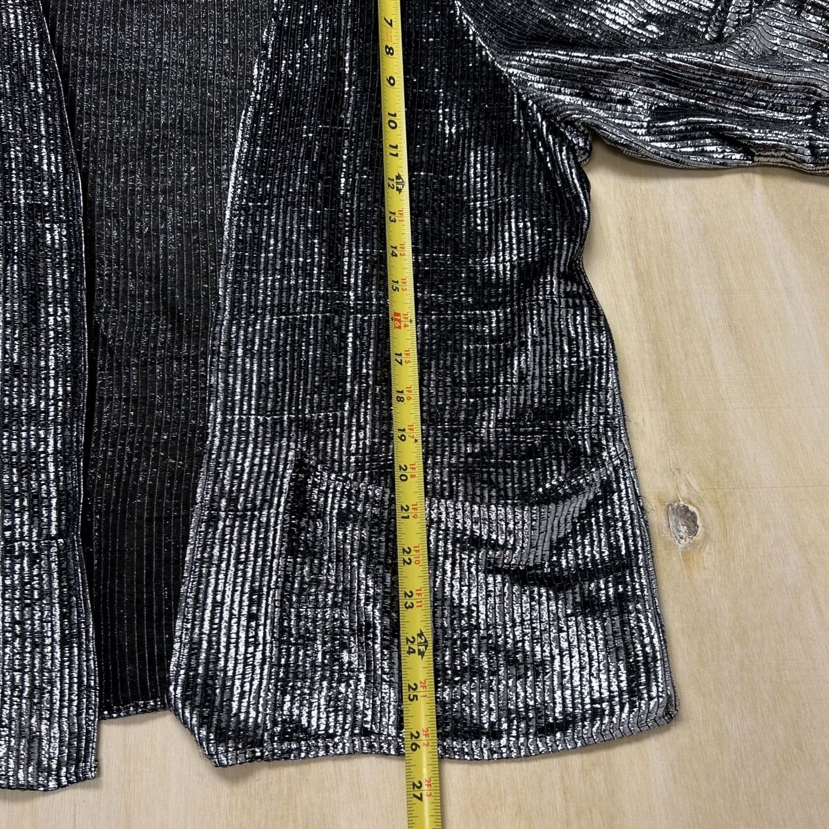 Vintage VINTAGE By Design Jacket Womens XL Kimono Open Front Metallic Striped Party Size XL / US 12-14 / IT 48-50 - 7 Thumbnail