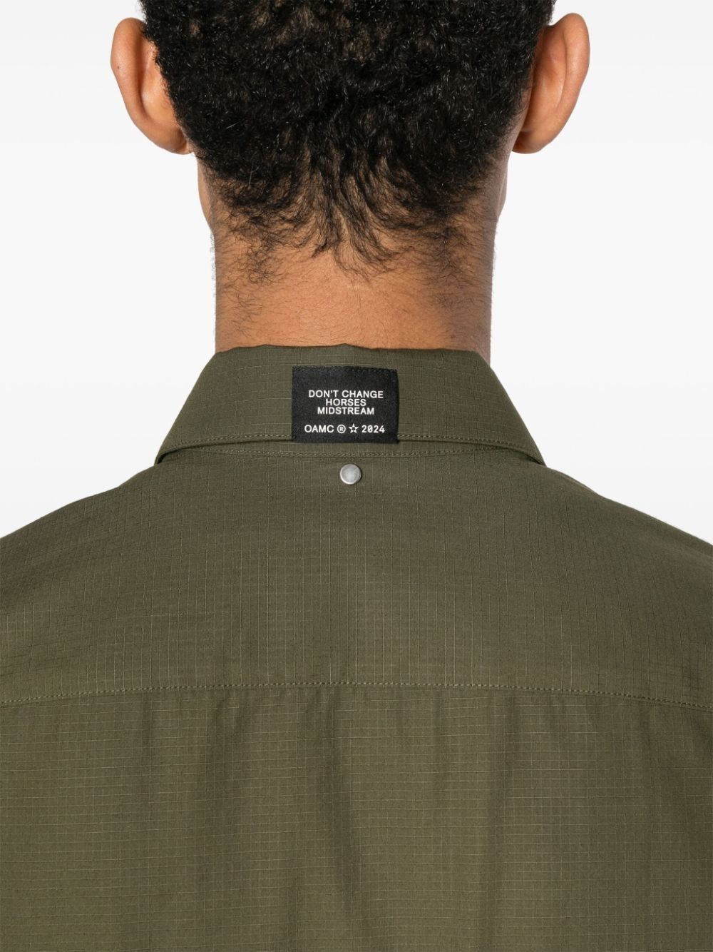 OAMC o1y0225 Solid Color Zip Shirt in Olive Green Size US M / EU 48-50 / 2 - 3 Thumbnail