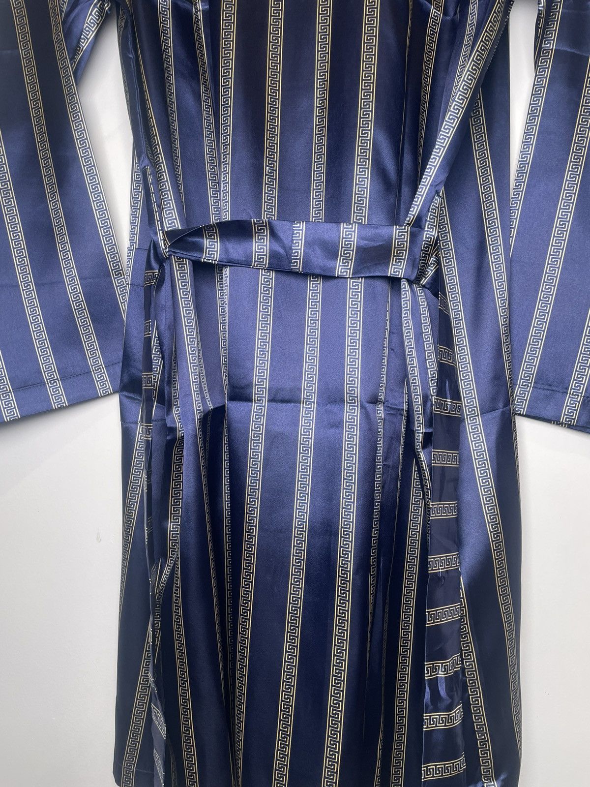 Other Rop Teks Navy Gold Greek Key Satin Robe Size US L / EU 52-54 / 3 - 6 Thumbnail
