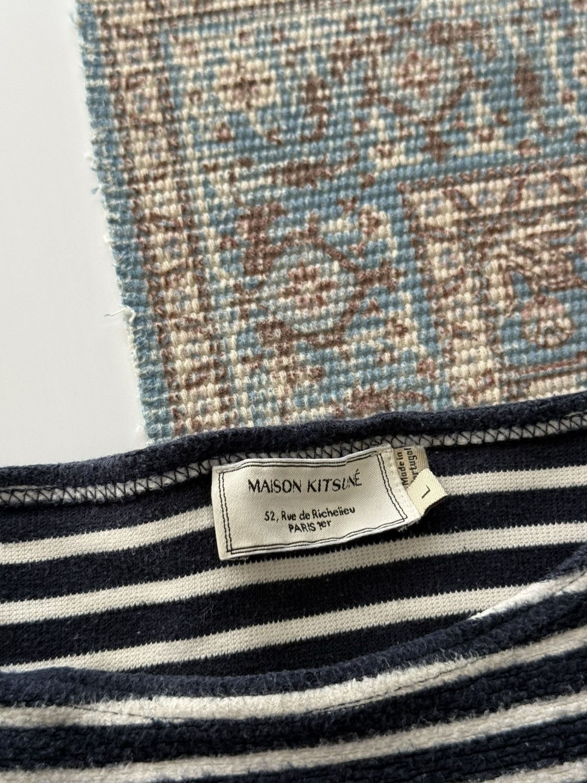 Maison Kitsune Maison Kitsune 4/5 Sleeve Stripe Sweatshirt Size US L / EU 52-54 / 3 - 5 Thumbnail