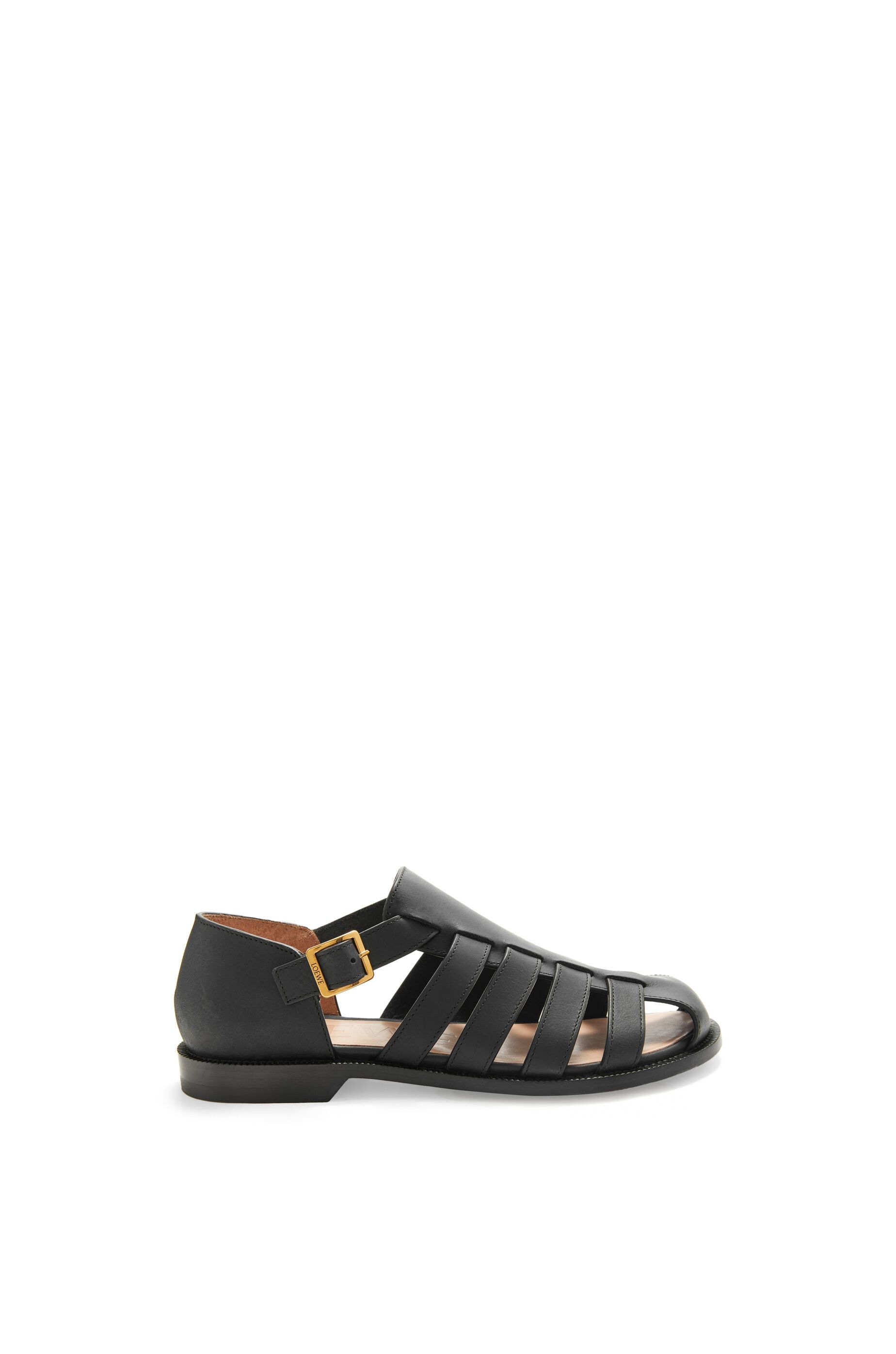 Loewe os11x0725 Campo Leather Cage Sandals in Black Size US 11 / EU 44 - 1 Thumbnail