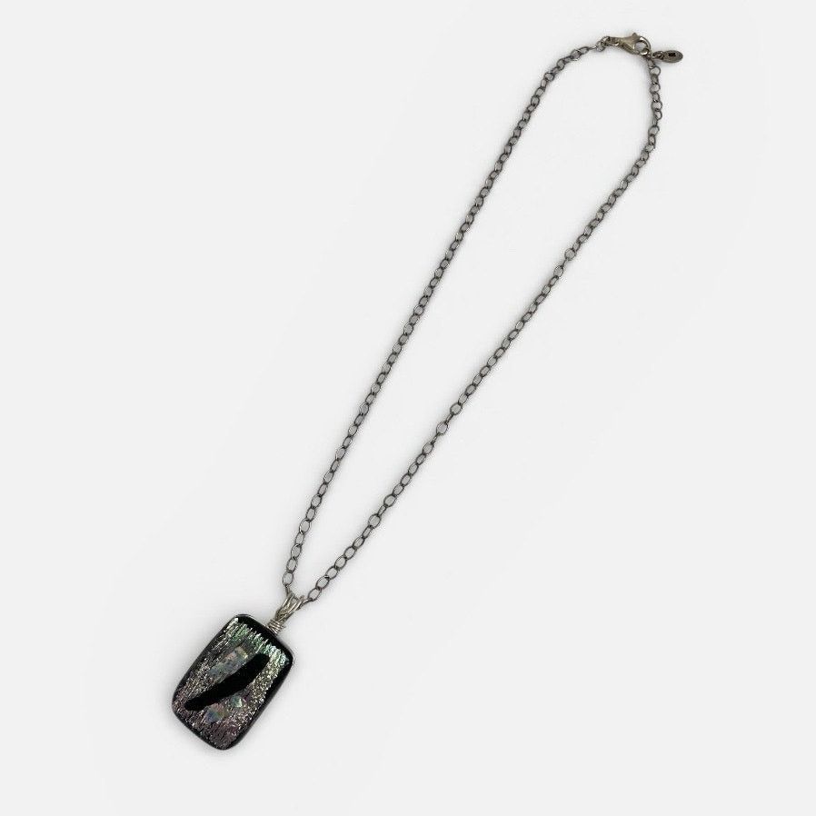 Vintage Vintage Abstract Iridescent Silver Chain Statement Necklace Size ONE SIZE - 2 Thumbnail