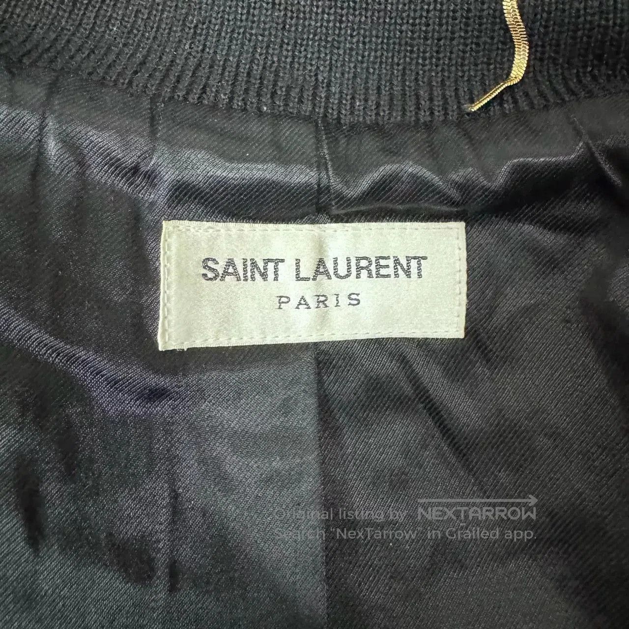 Saint Laurent Paris Saint Laurent Black Leather Sleeves Baseball Jacket. Size US M / EU 48-50 / 2 - 6 Thumbnail