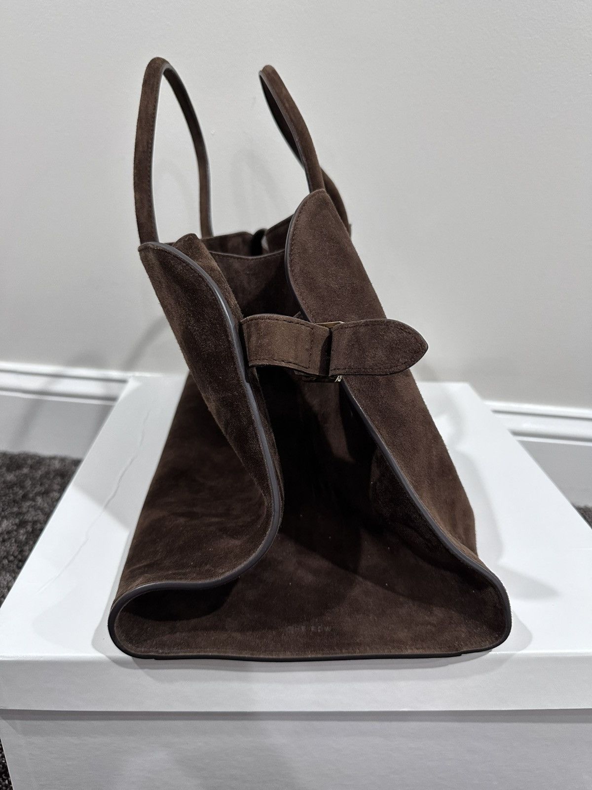 The Row The Row Soft Margaux 15 Brown Suede Leather Top Handle Bag Size ONE SIZE - 7 Thumbnail