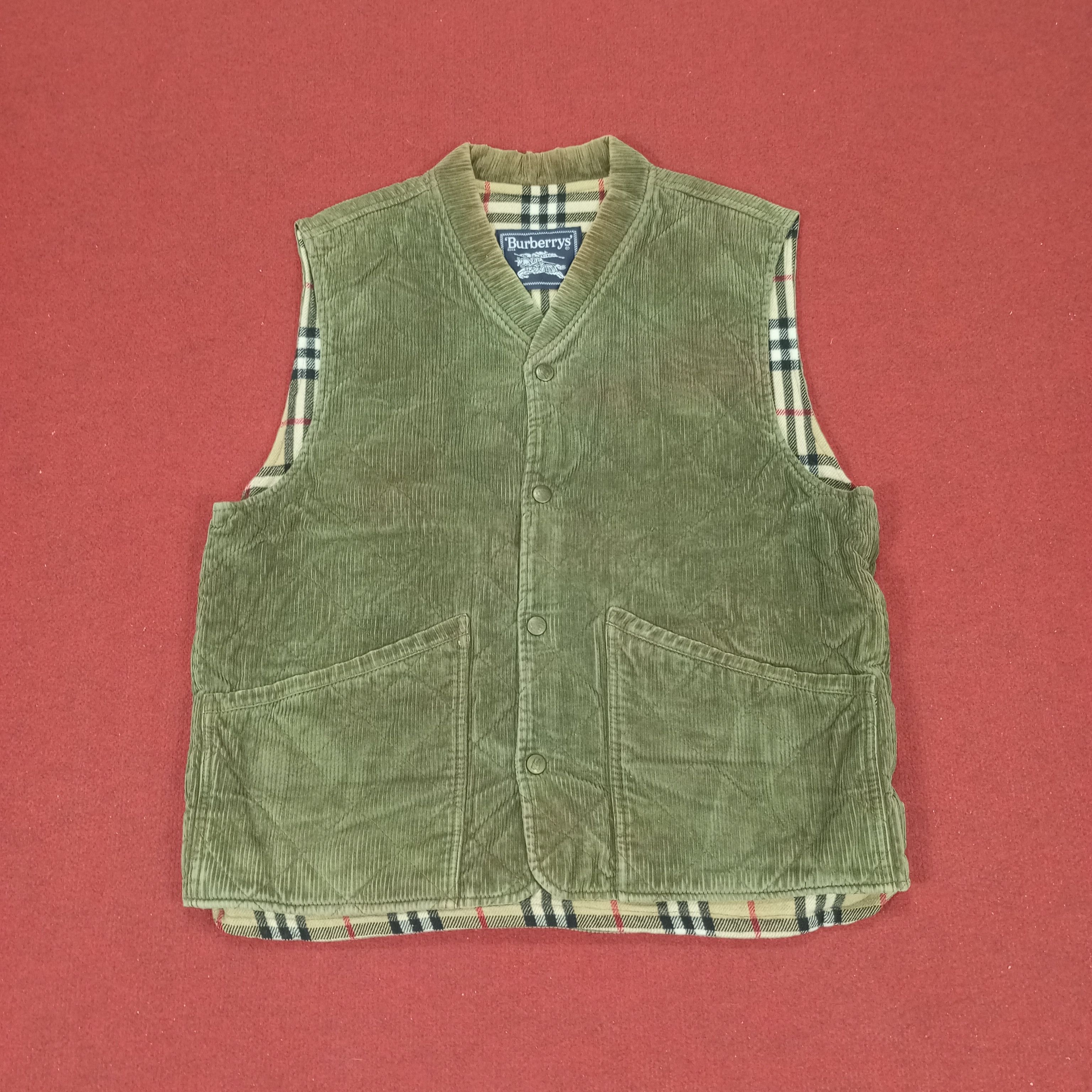 Burberry × Vintage Burberrys Fashion Style Pocket Design Velvet Vest Size US M / EU 48-50 / 2 - 1 Thumbnail