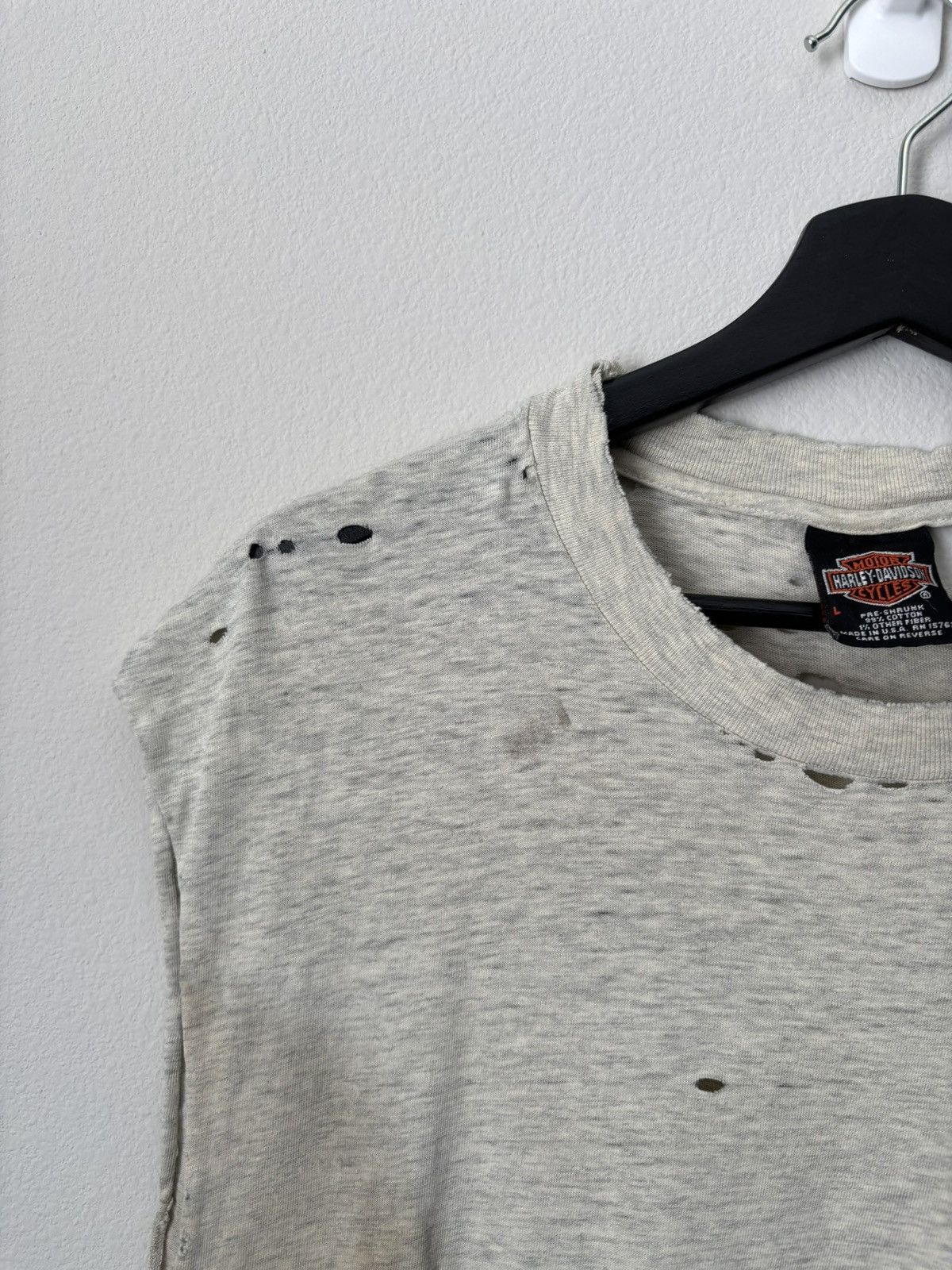 Harley Davidson Vintage Harley-Davidson Thrashed Biker Sleeveless Tee Size US M / EU 48-50 / 2 - 8 Thumbnail