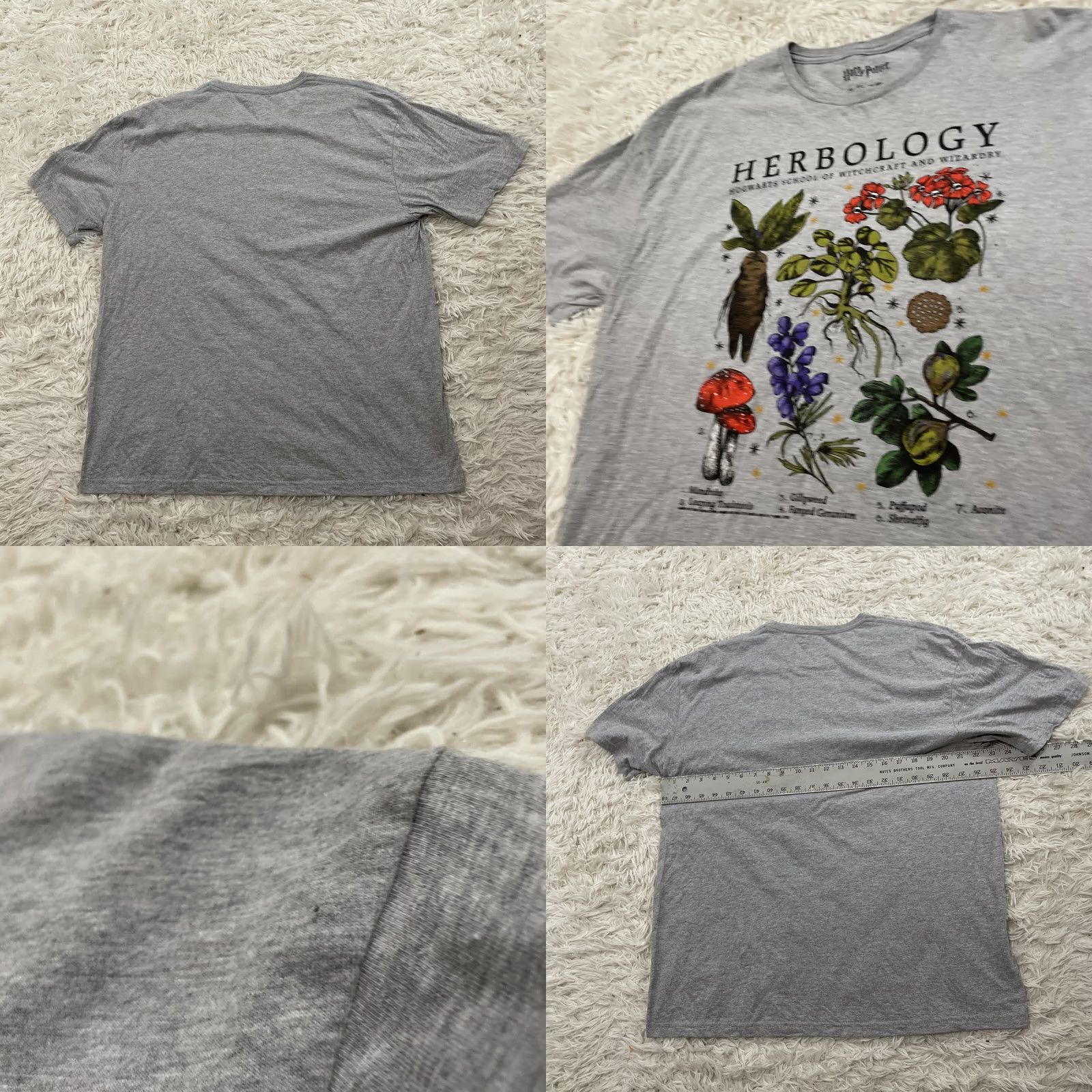Vintage HARRY POTTER HERBOLOGY Shirt Men XL Gray Hogwarts Mandrake XL 46 48 Graphic Print Logo Crew Neck Short Sleeve Cotton Regular Size US XL / EU 56 / 4 - 10 Thumbnail