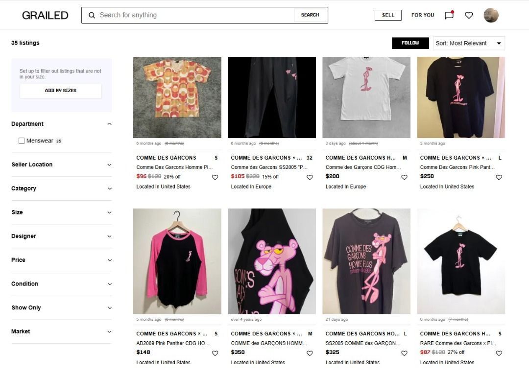 Comme des Garcons Homme Mono Comme Ca Japan Pink Panther S Size US S / EU 44-46 / 1 - 2 Thumbnail