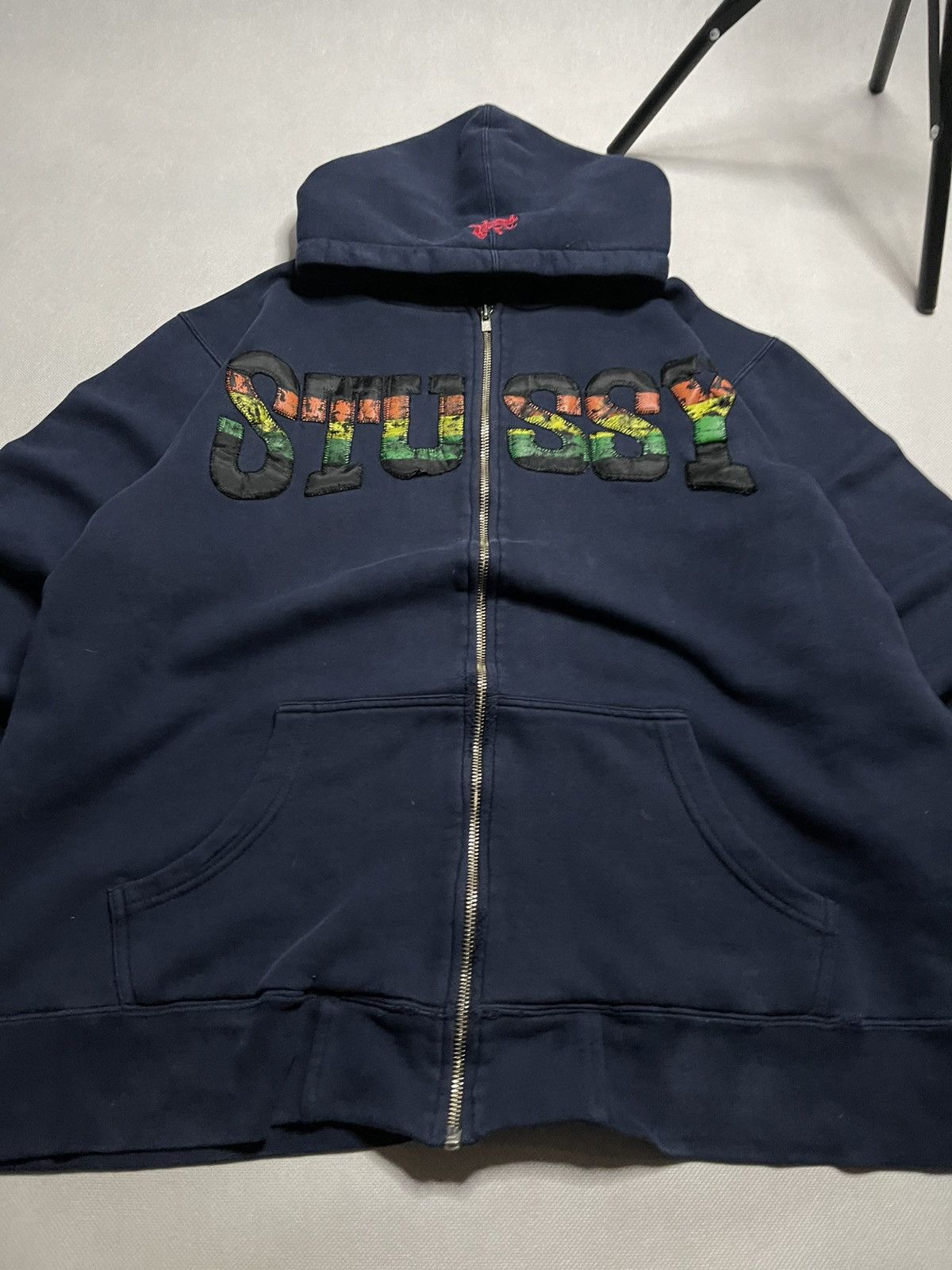 Stussy ‼️Vintage 90s Stussy Rasta Zip Hoodie + Stussy Rasta Scarf ‼️ Size US L / EU 52-54 / 3 - 6 Thumbnail