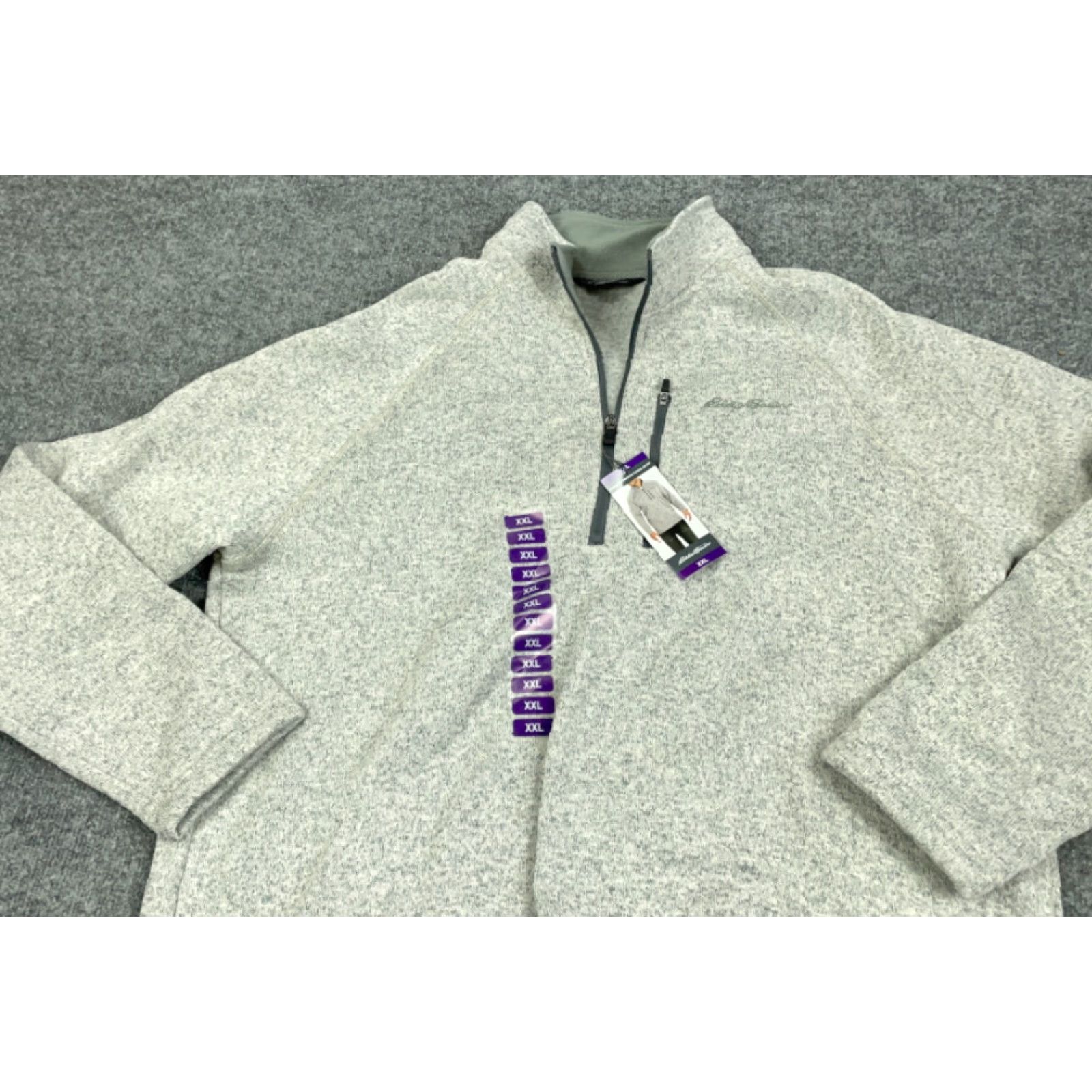 Eddie Bauer Eddie Bauer Sweater 1/4 Zip Pullover Fleece Gray 2XL Mens Unworn Tags Radiator Classic 90s Casual Knit High Neck Size US XXL / EU 58 / 5 - 8 Thumbnail
