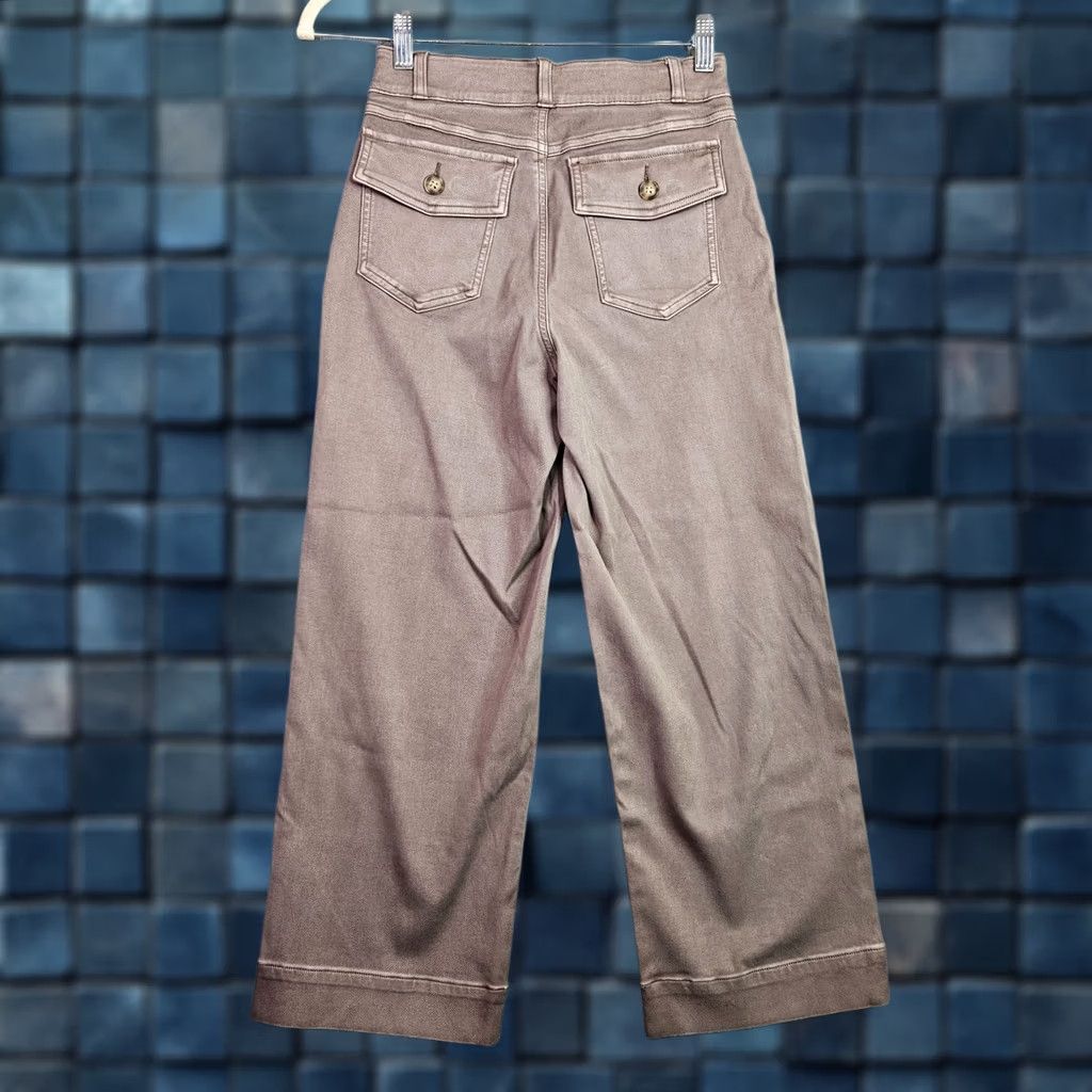 Spanx Spanx Jeans Pants Women Sz S Brown Smoke Stretch Twill Cropped Wide Leg Pull on Size 28" / US 6 / IT 42 - 1 Thumbnail