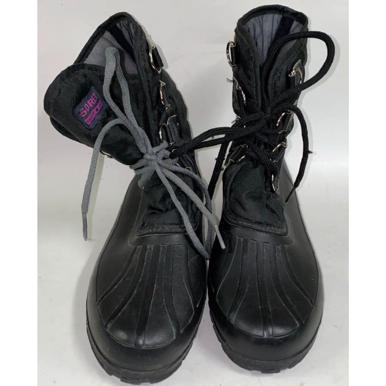 SOREL Sorel Women's Black Lace Up Short Boots US 10, Nylon, Boot, Shoes, Black, Women, Short Boots, Lace Up, Round Toe, Low Heel Size 32" / US 10 / IT 46 - 3 Thumbnail