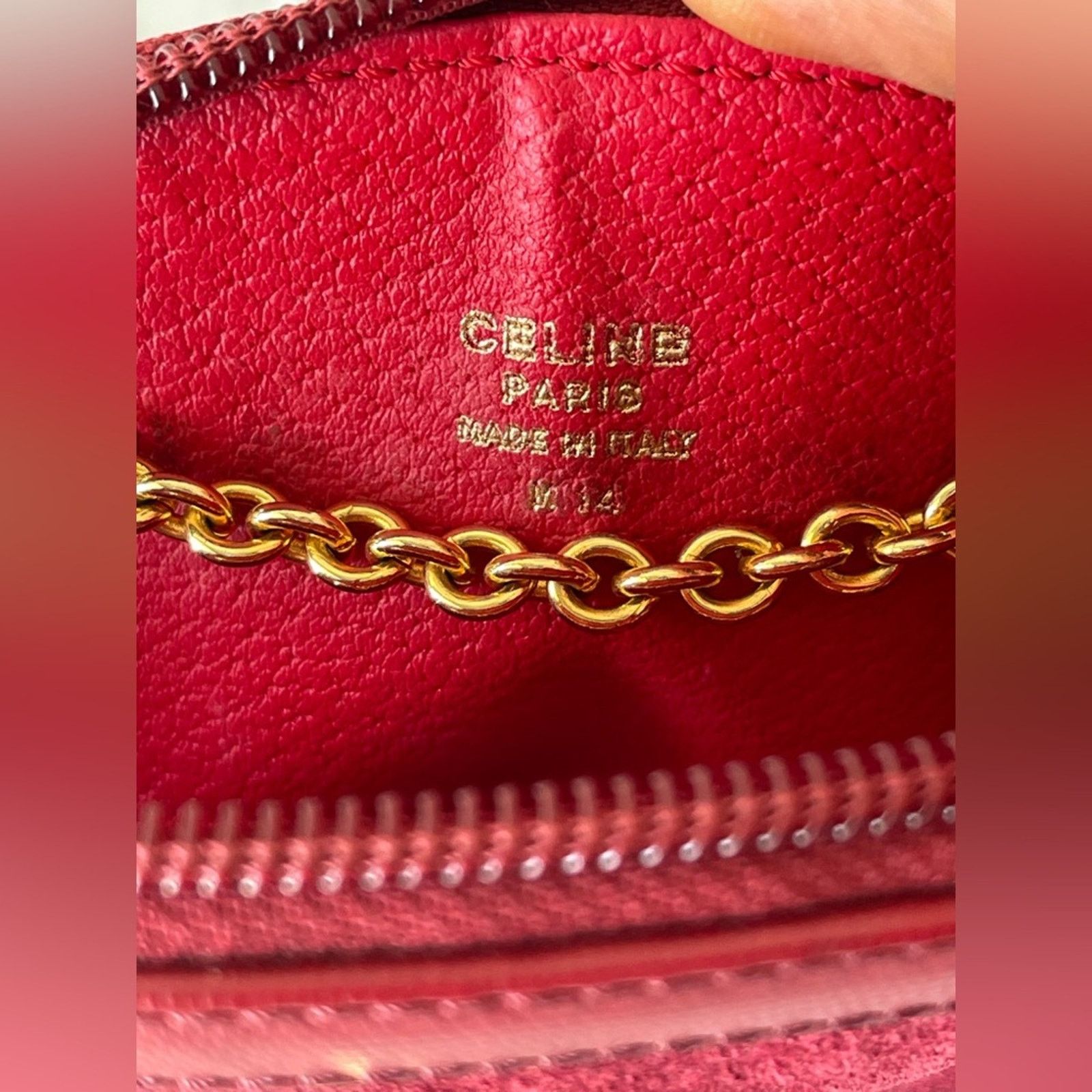 Celine Céline Red and Gold Leather Pochette Shoulder Bag Golden Size ONE SIZE - 13 Thumbnail